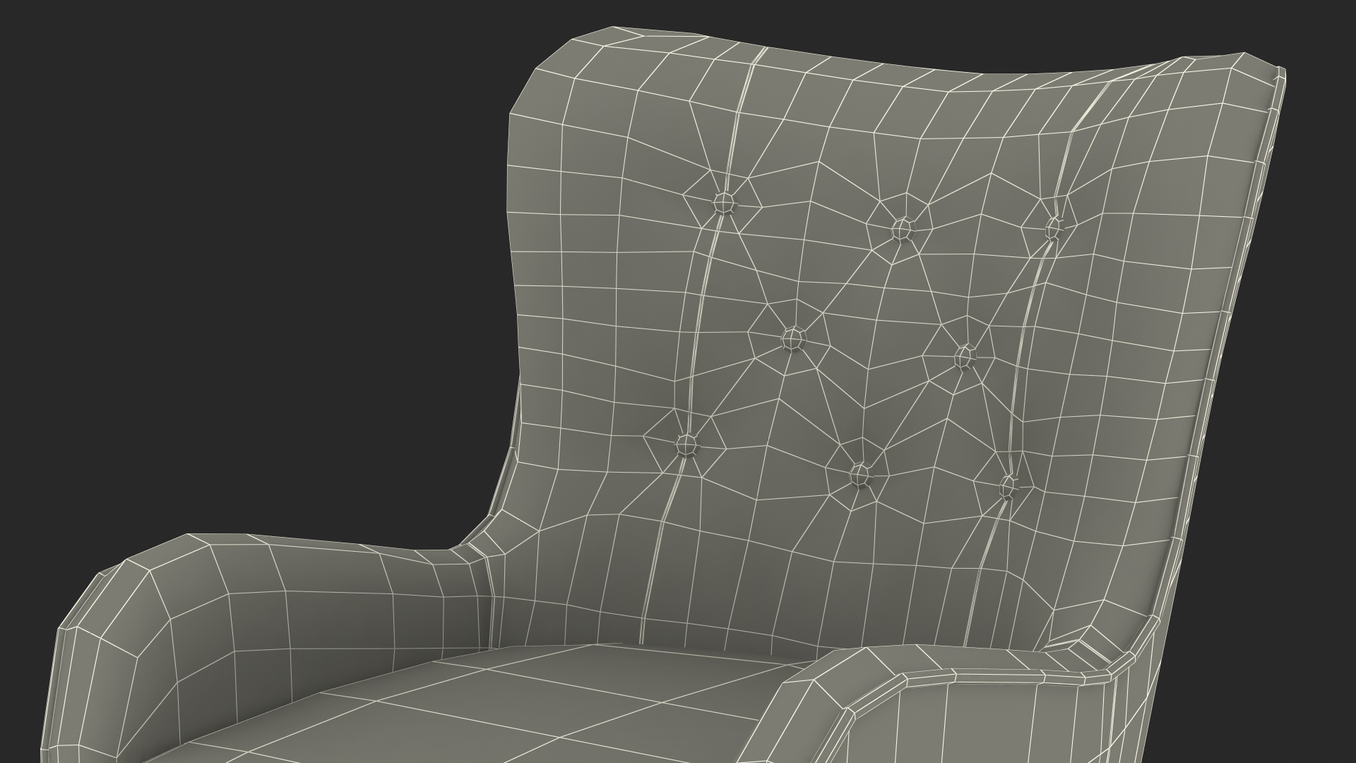 Blue Designer Upholstered Armchair 3D model