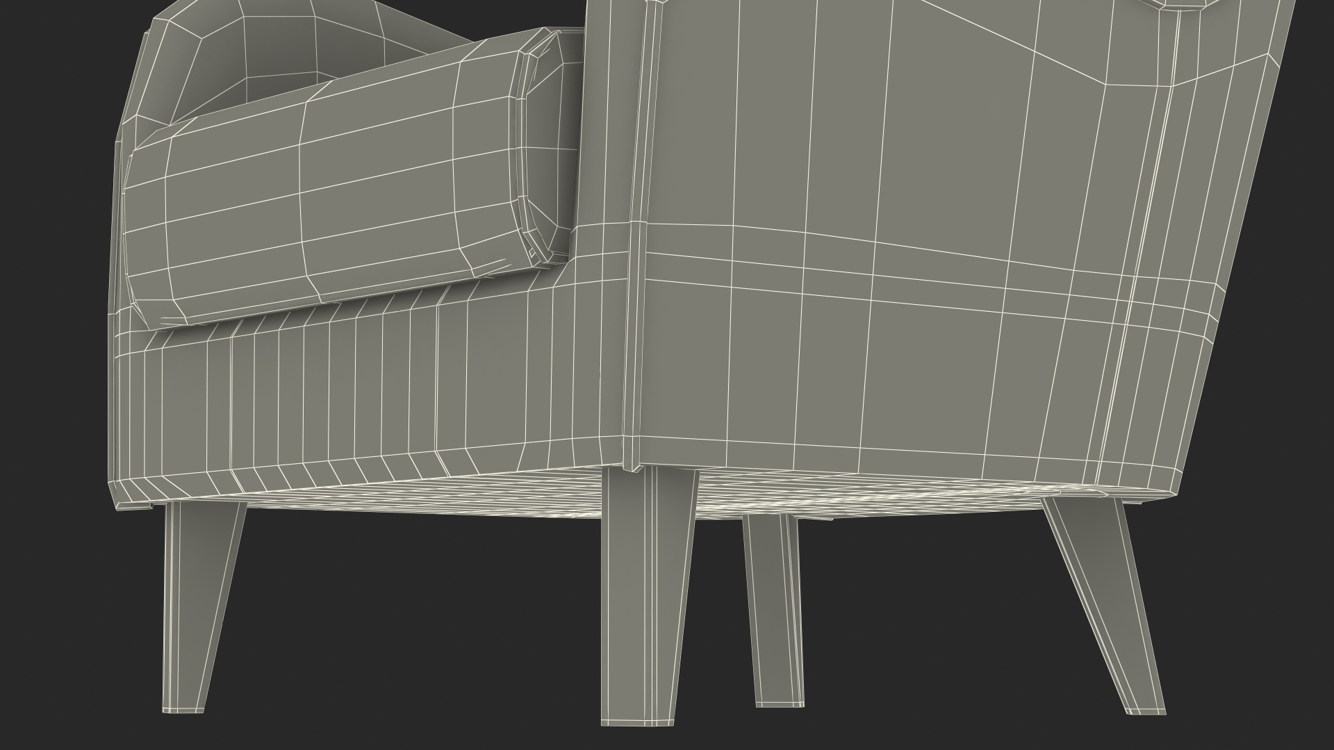 Blue Designer Upholstered Armchair 3D model