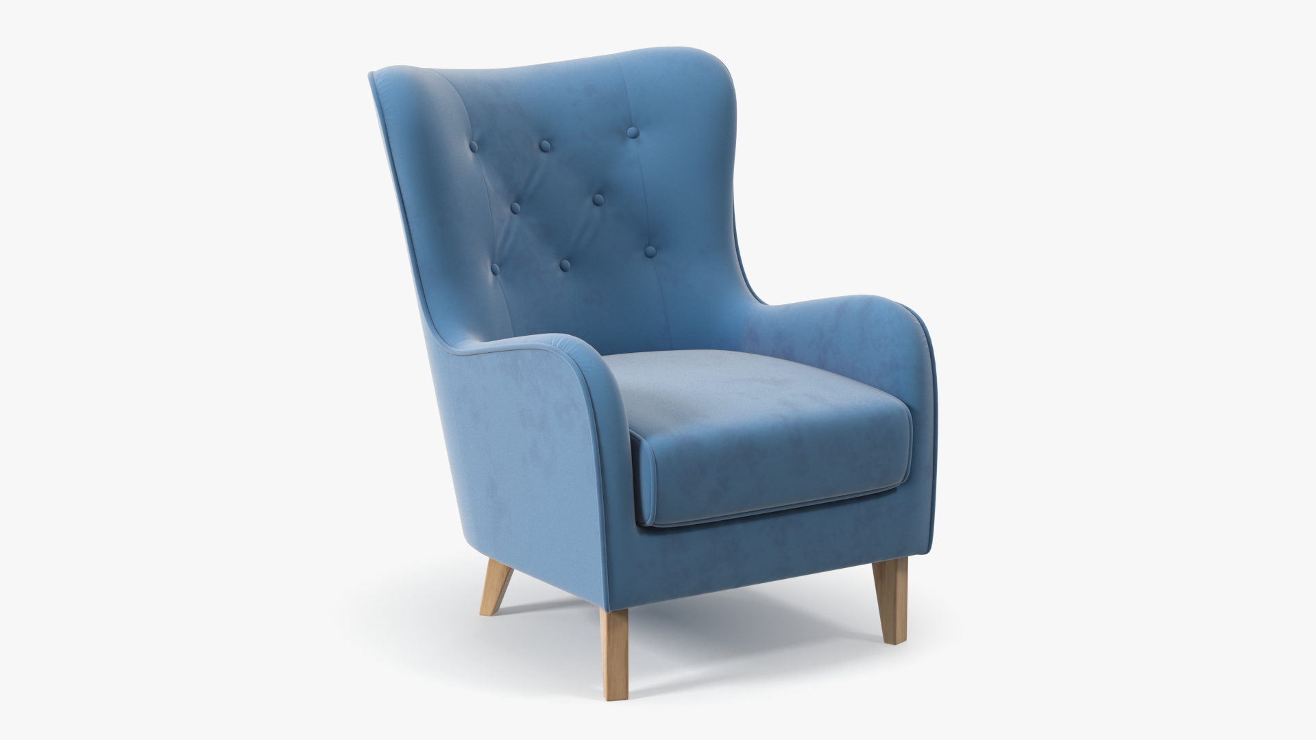 Blue Designer Upholstered Armchair 3D model