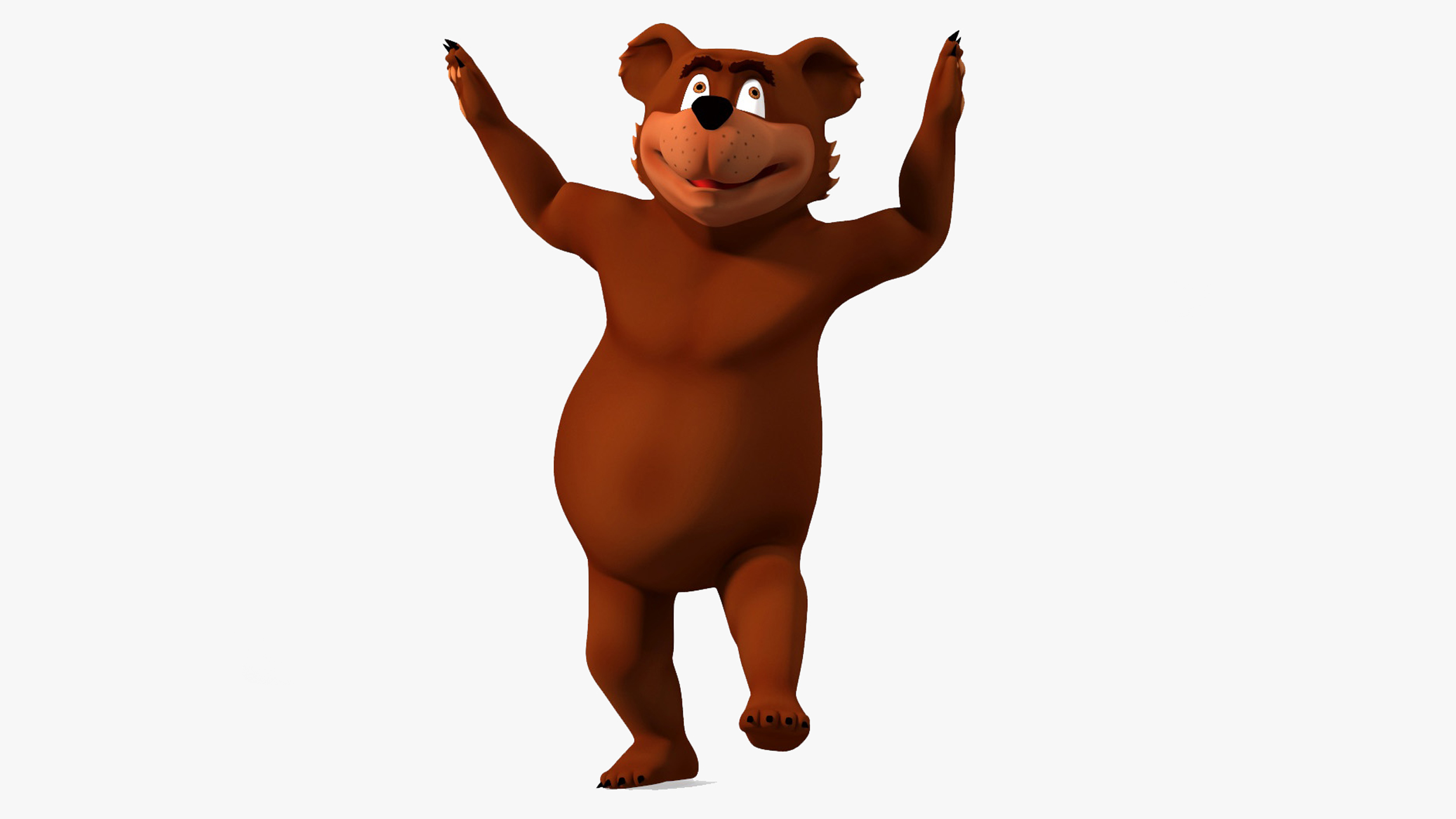 Funny Brown Bear Rigged for Maya 3D