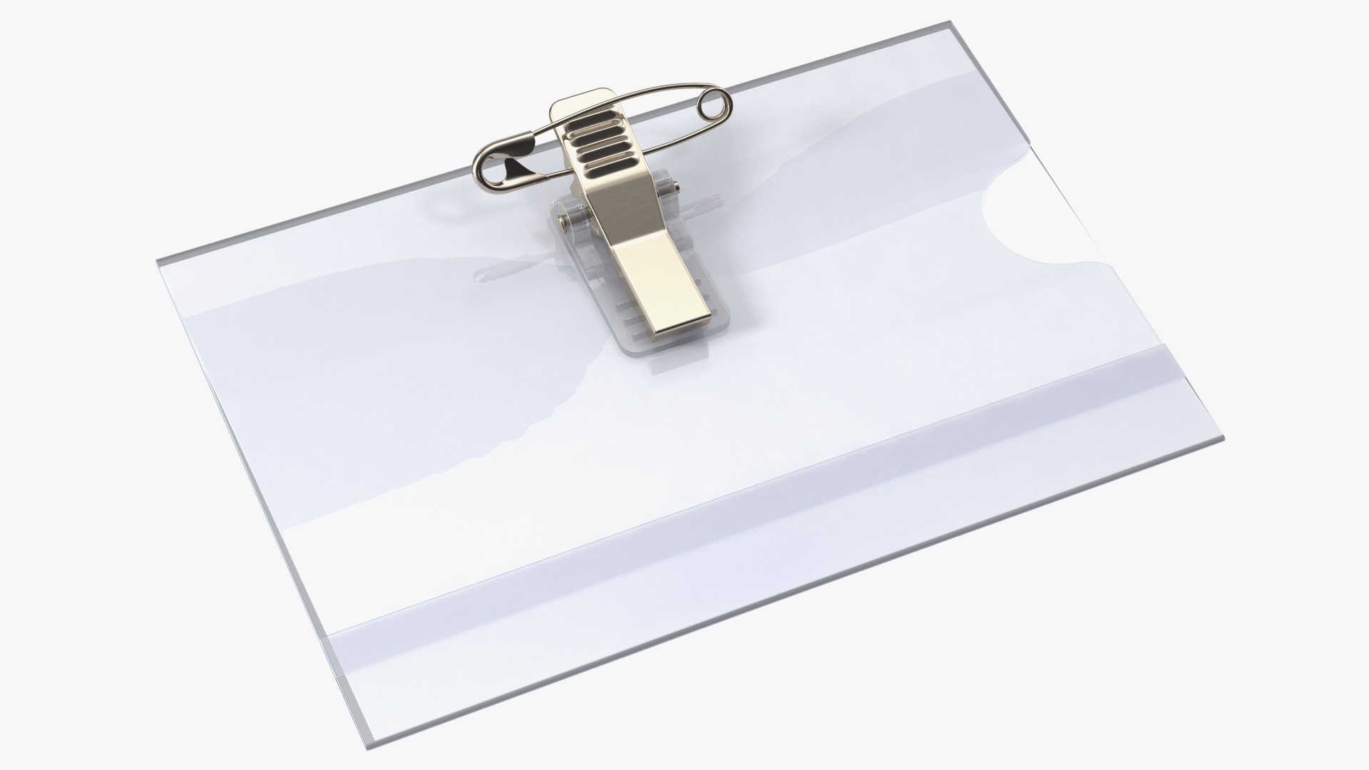 3D model Name Badge Holder with Clip and Pin