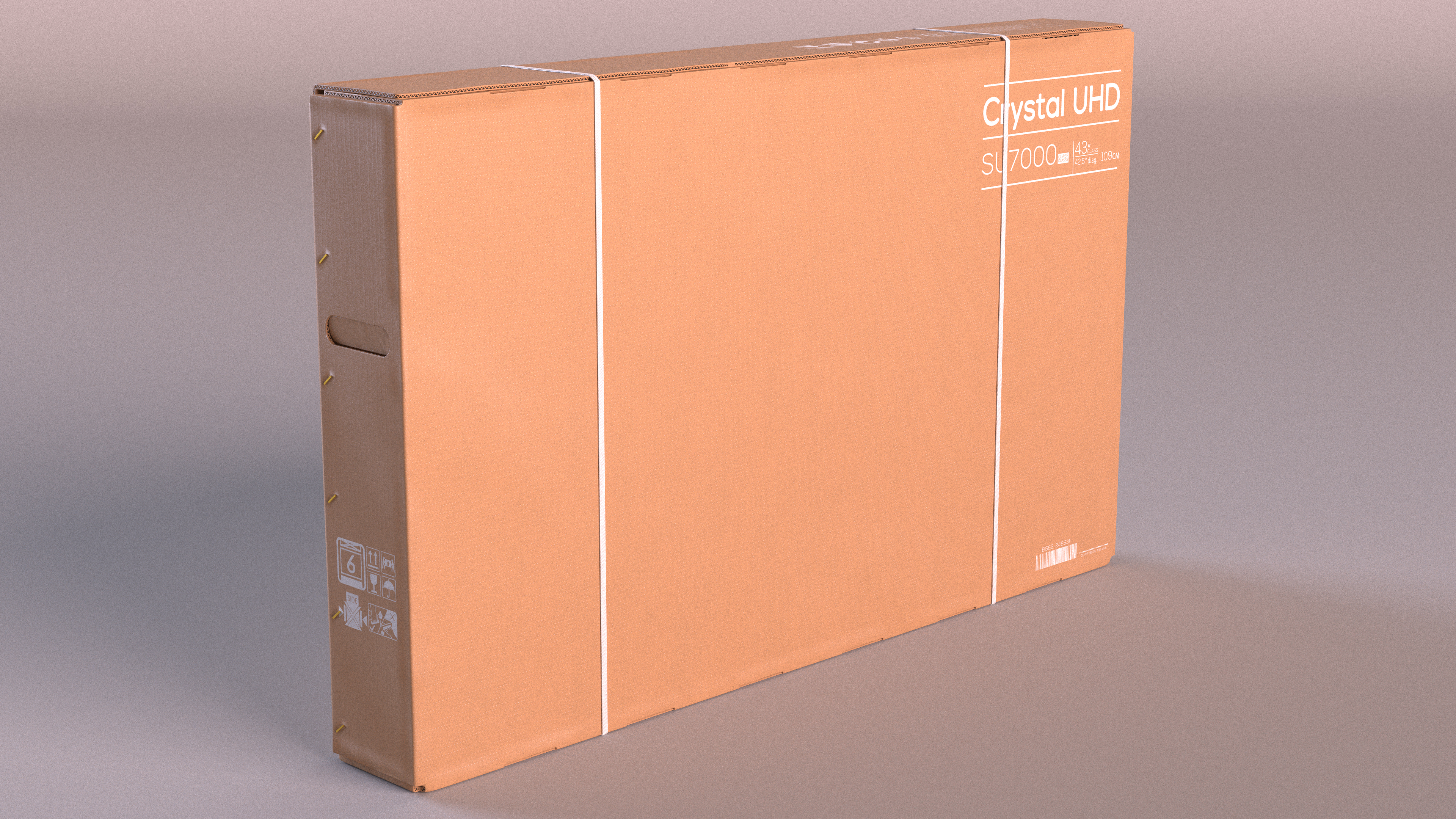 43 Inch TV Removal Cardboard Moving Box 3D model