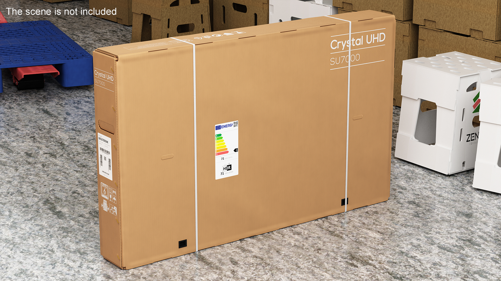 43 Inch TV Removal Cardboard Moving Box 3D model