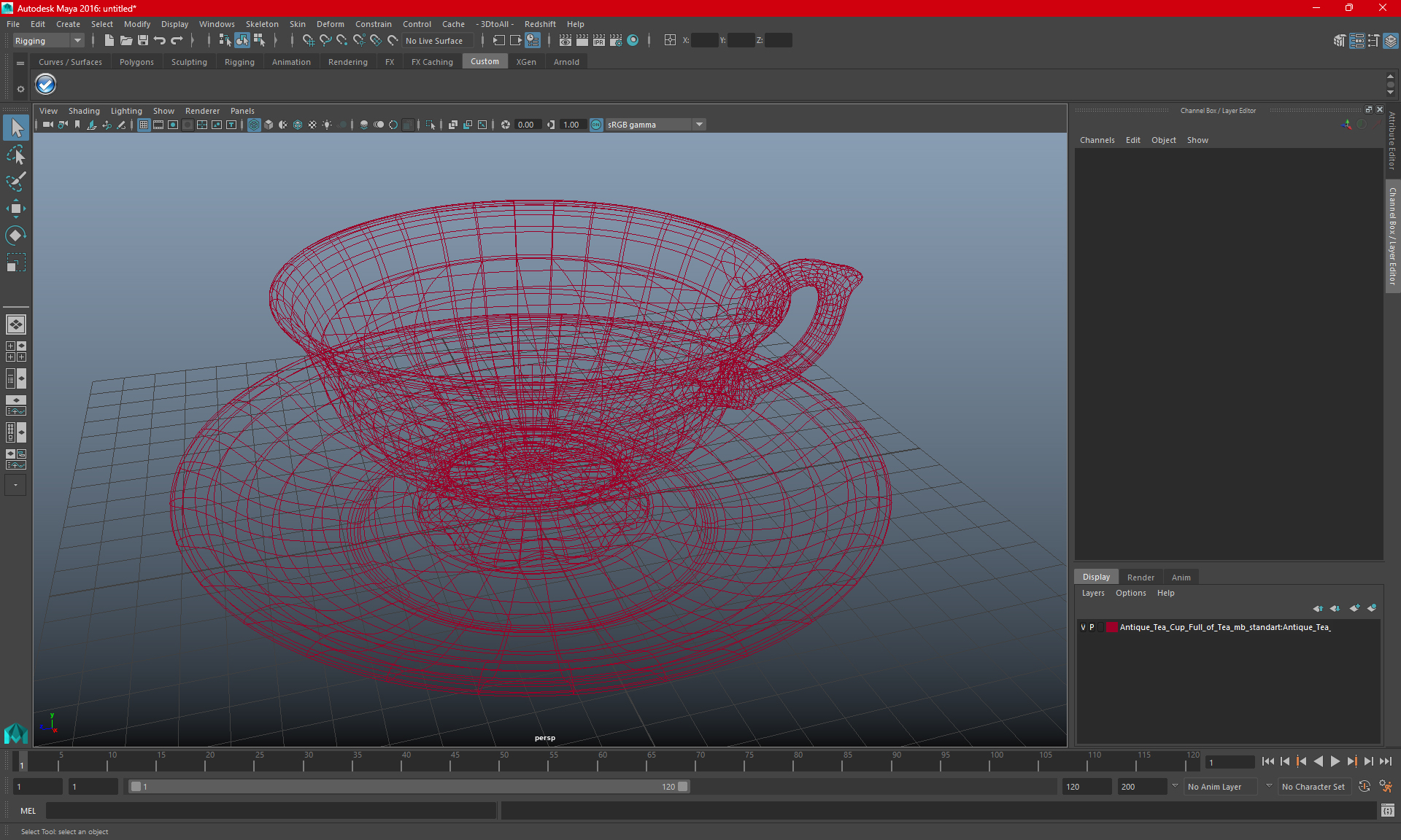 Antique Tea Cup Full of Tea 3D