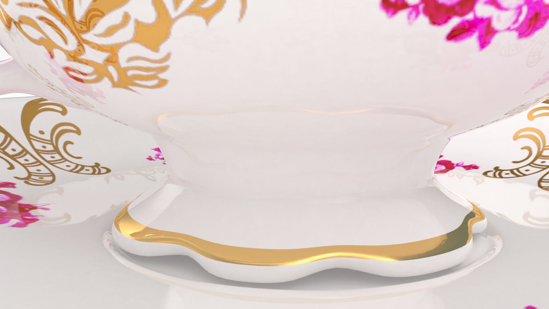 Antique Tea Cup Full of Tea 3D
