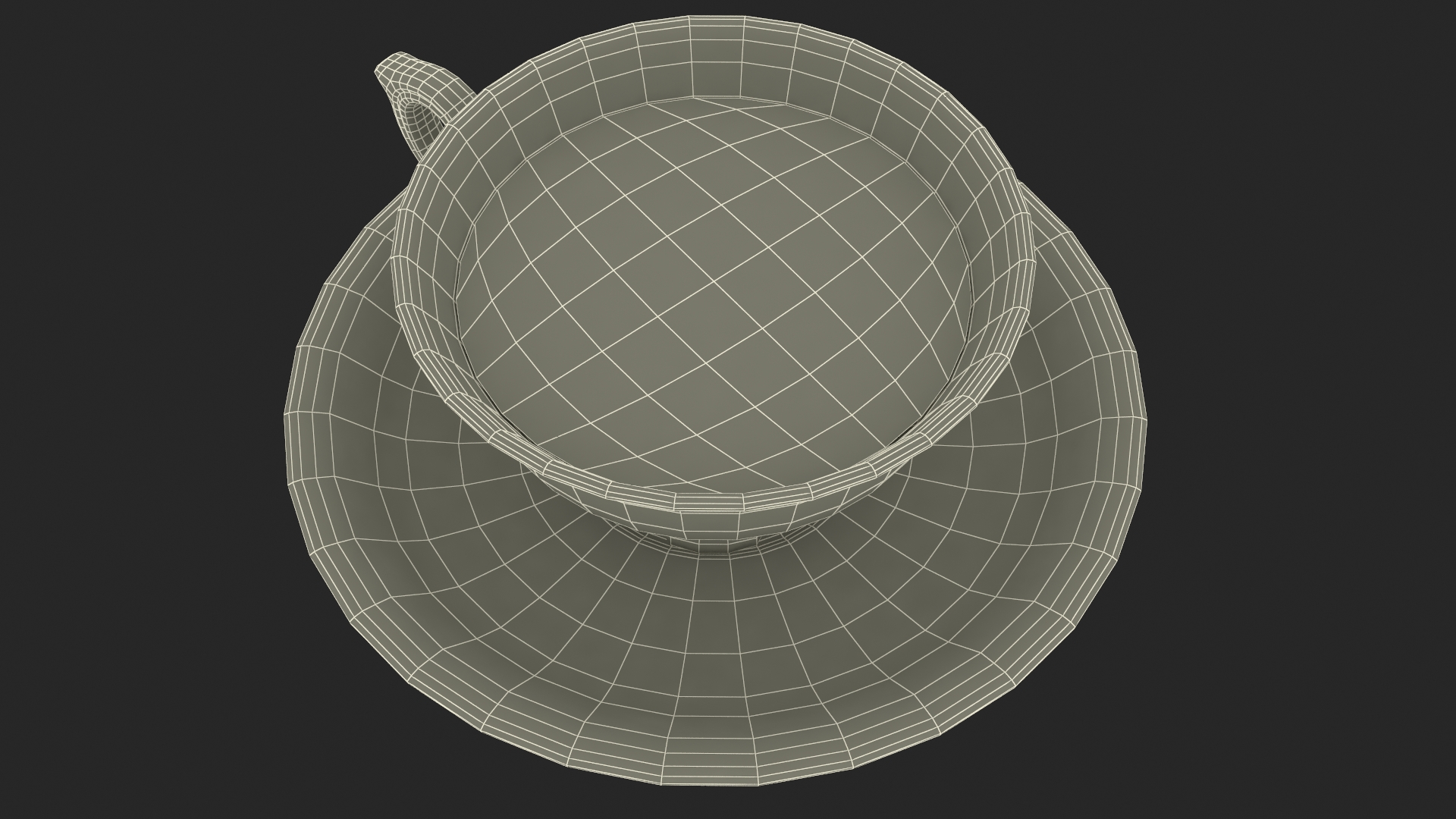 Antique Tea Cup Full of Tea 3D