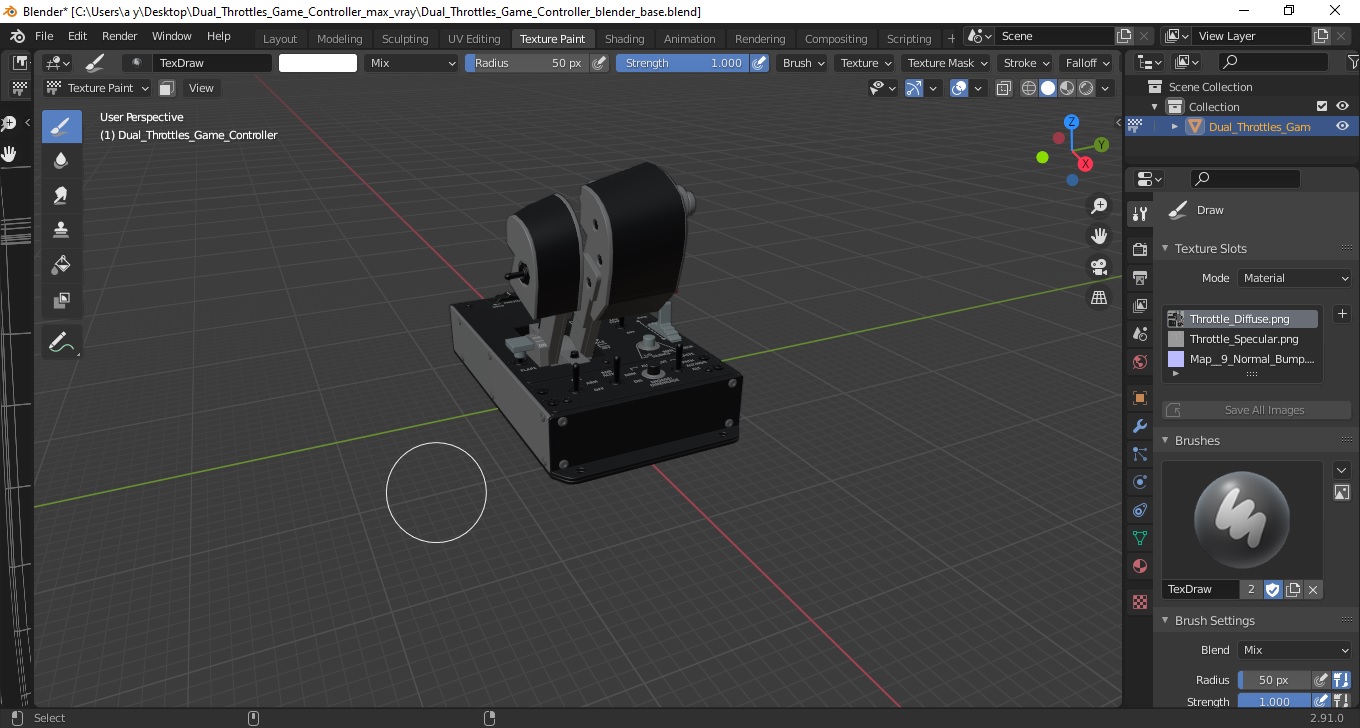 3D model Dual Throttles Game Controller