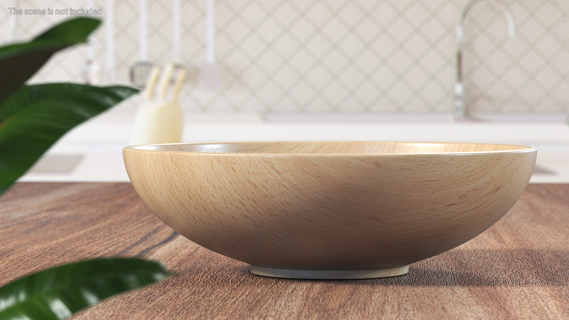 Wooden Bowl with White Dried Peppercorn 3D model
