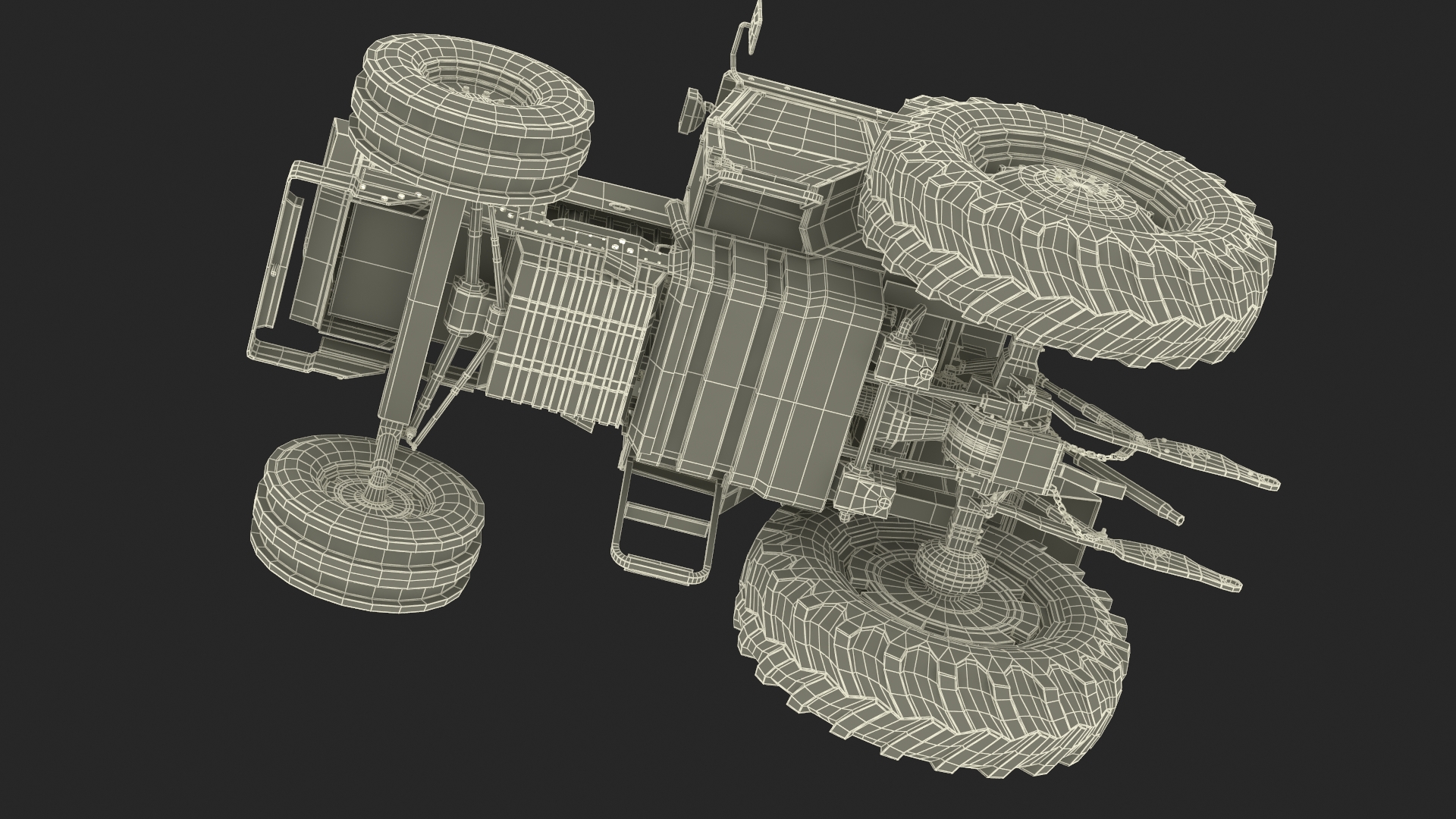 3D Farm Tractor Rigged for Maya model