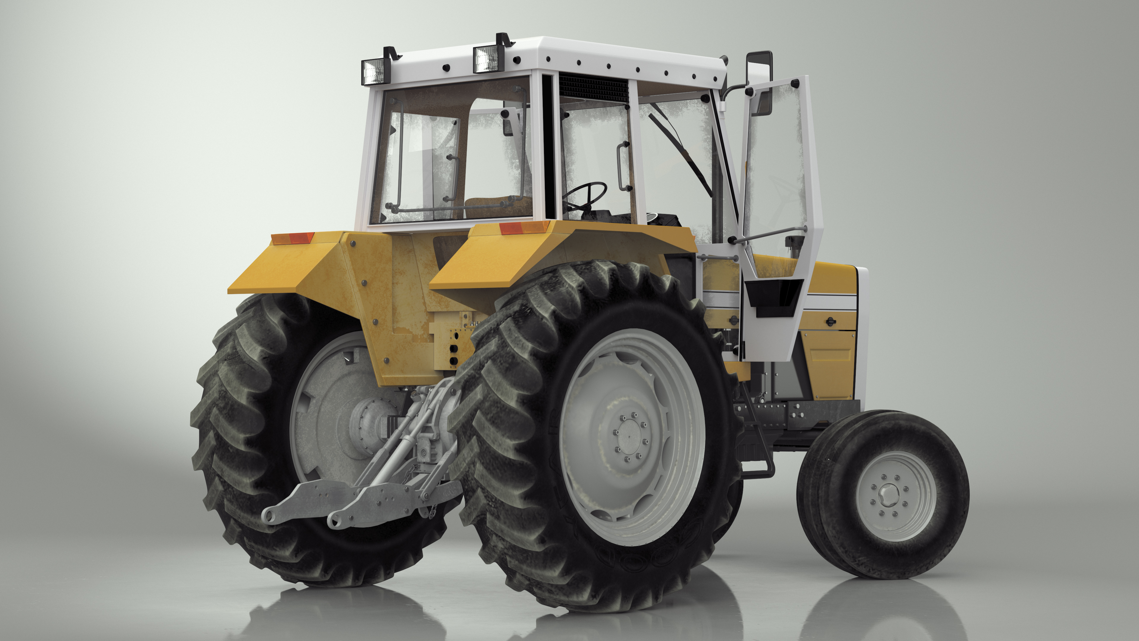 3D Farm Tractor Rigged for Maya model