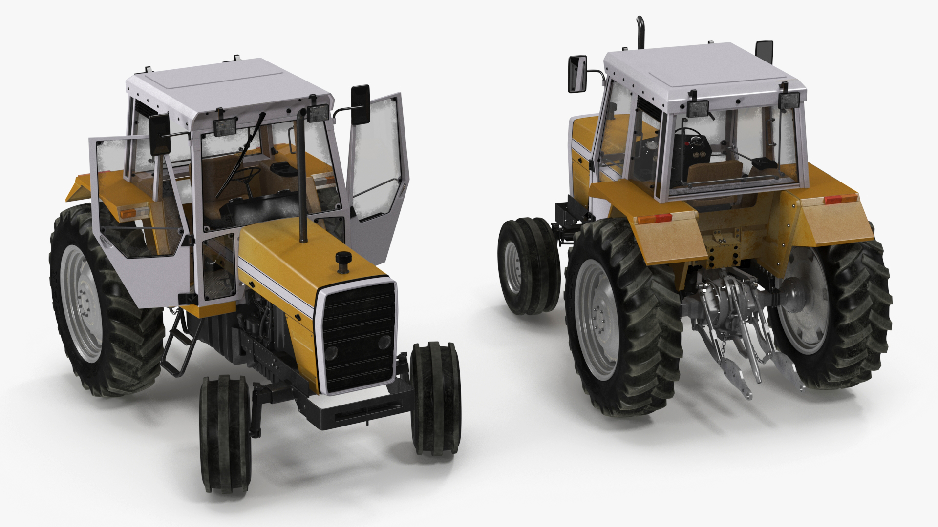 3D Farm Tractor Rigged for Maya model