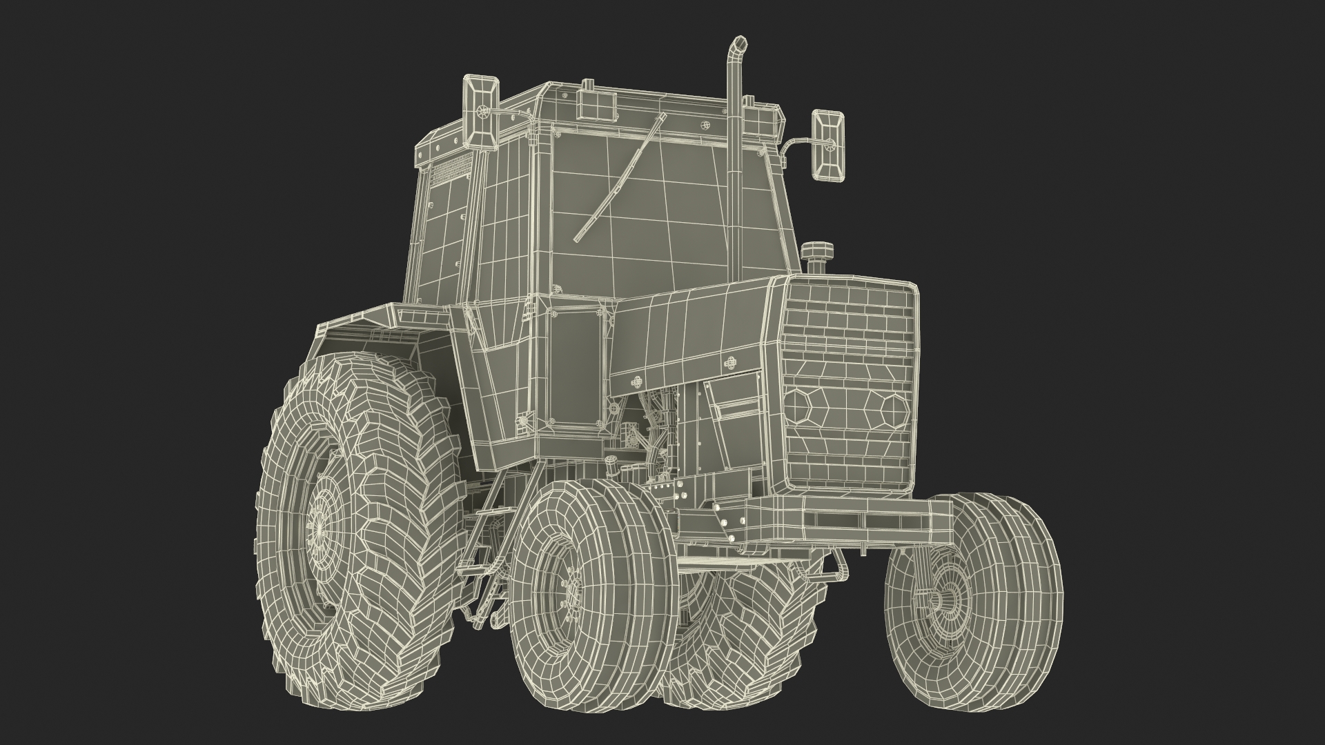 3D Farm Tractor Rigged for Maya model