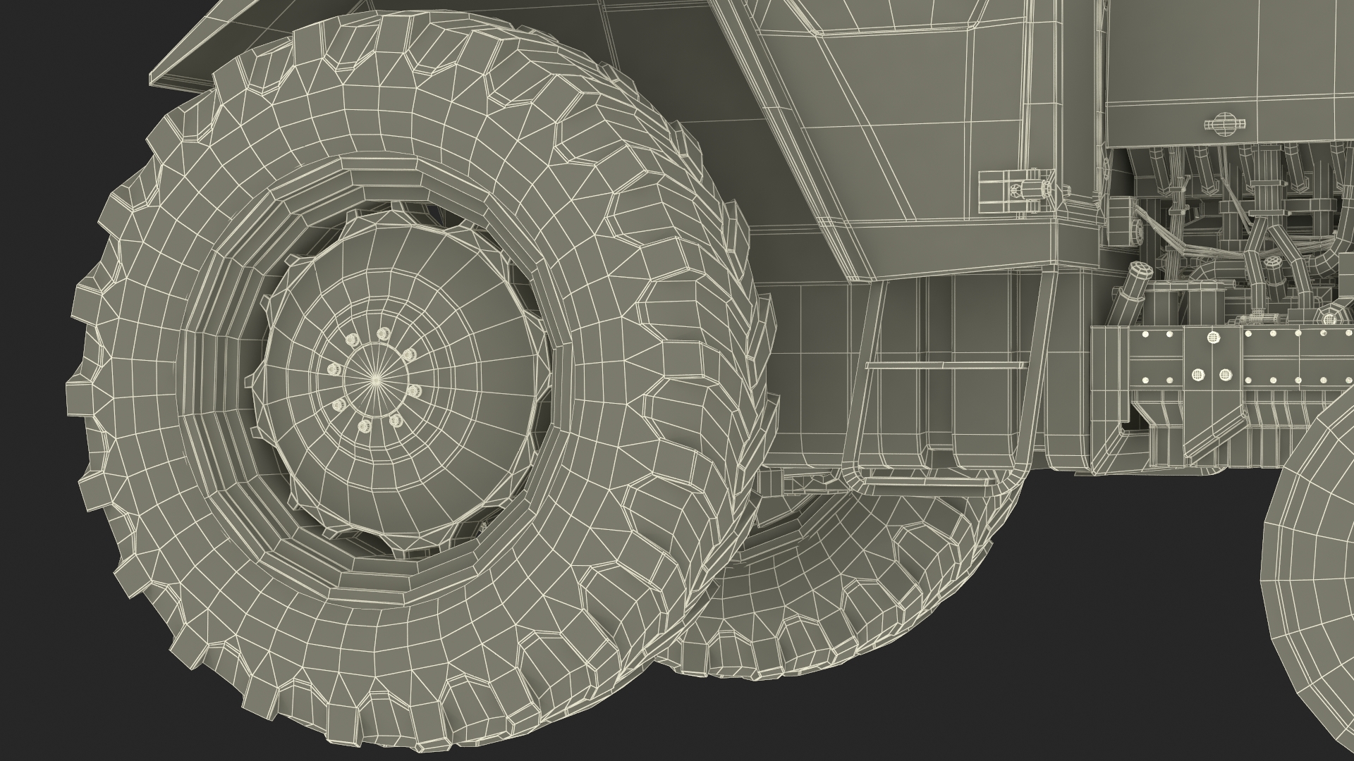 3D Farm Tractor Rigged for Maya model