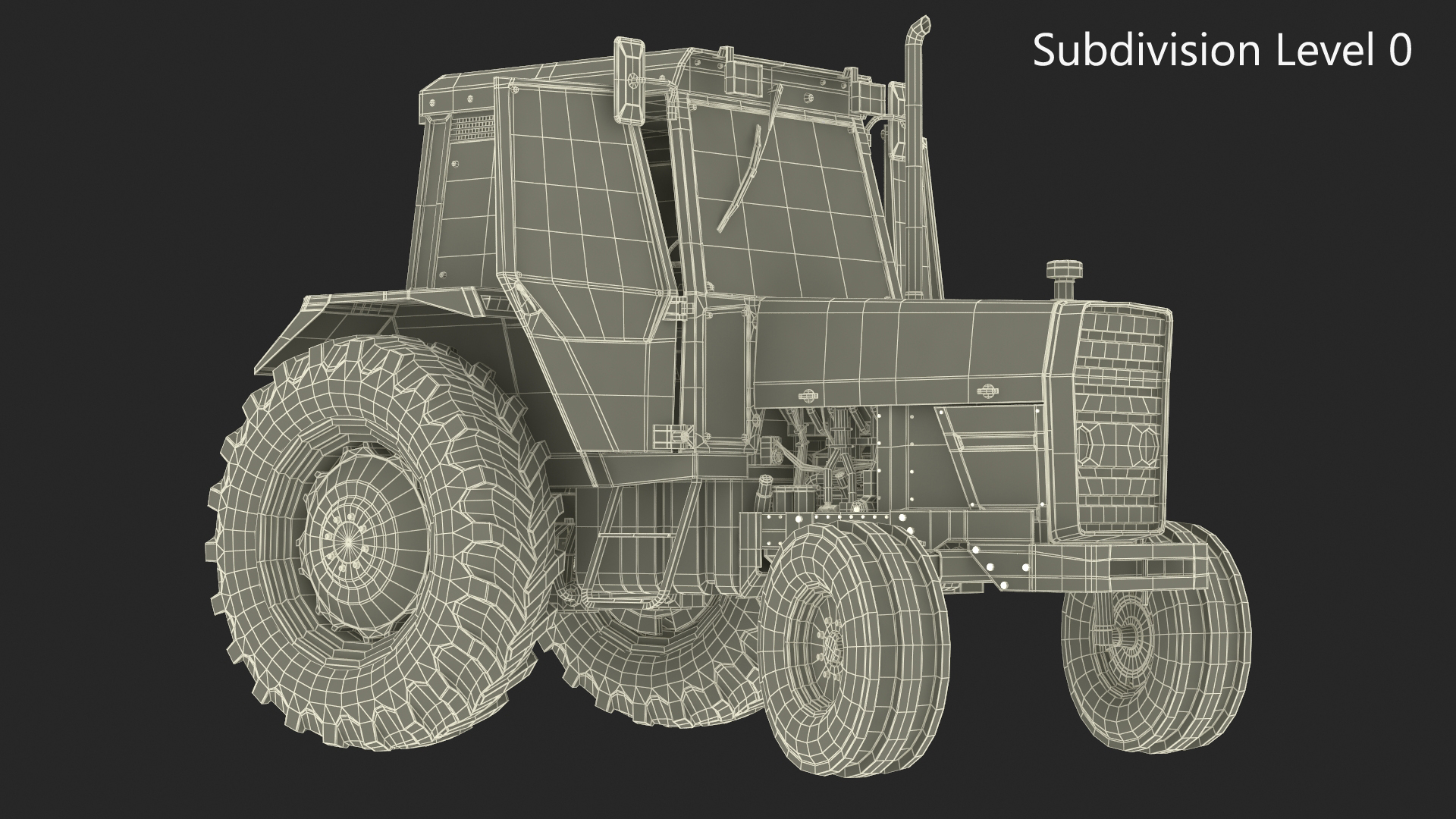 3D Farm Tractor Rigged for Maya model