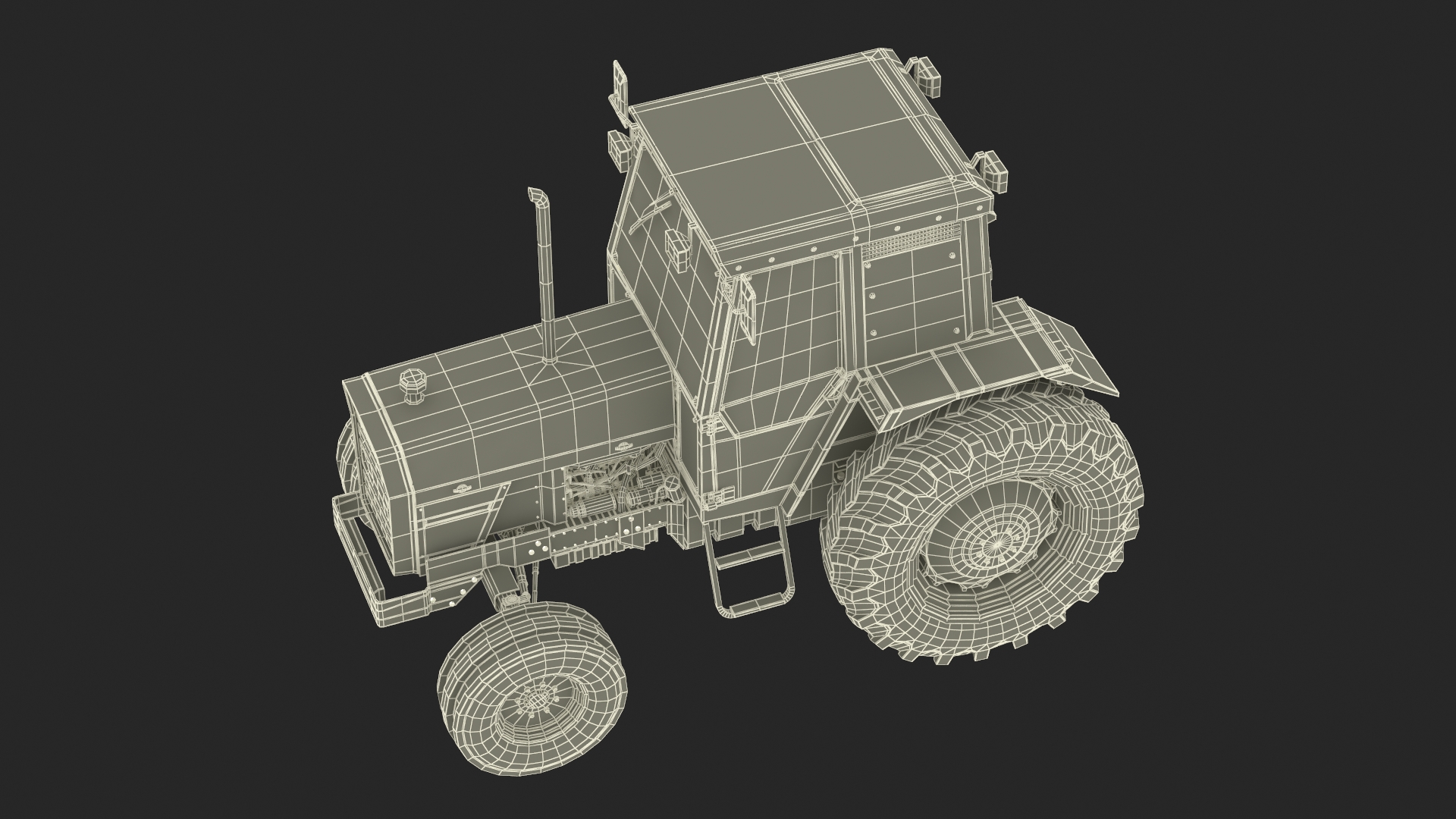 3D Farm Tractor Rigged for Maya model