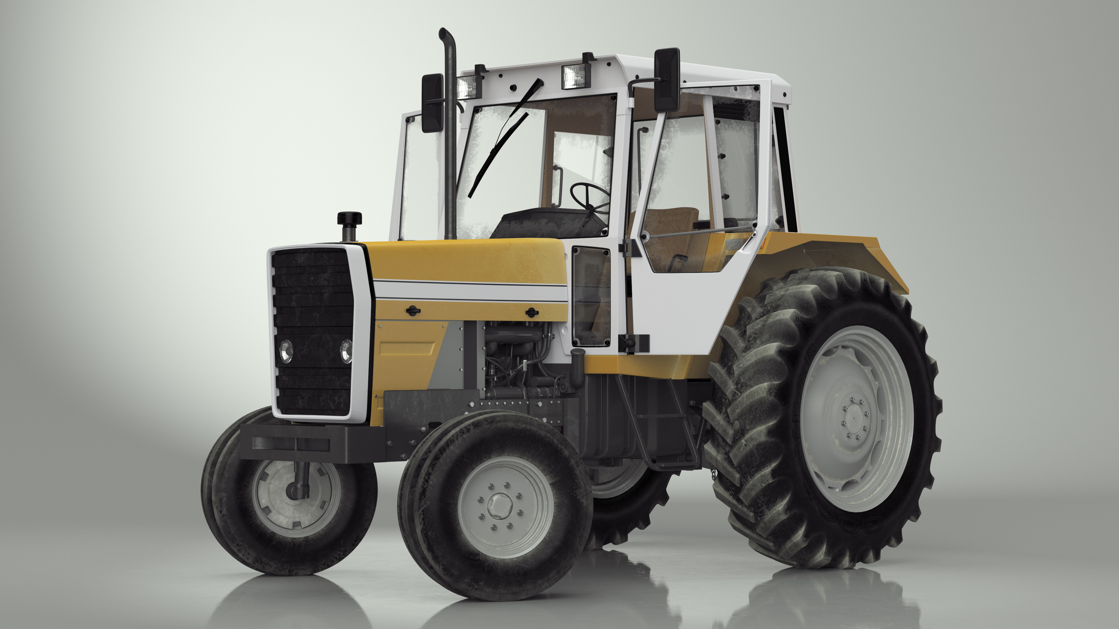 3D Farm Tractor Rigged for Maya model