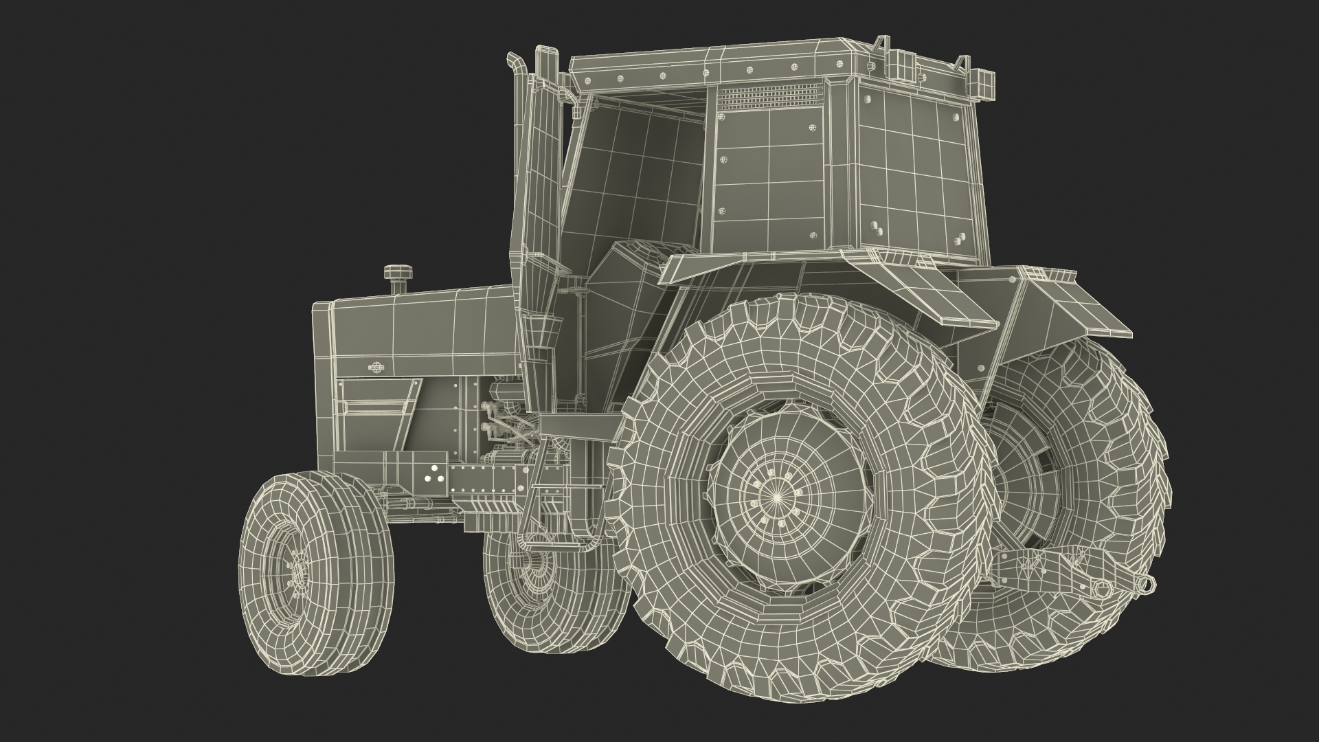 3D Farm Tractor Rigged for Maya model
