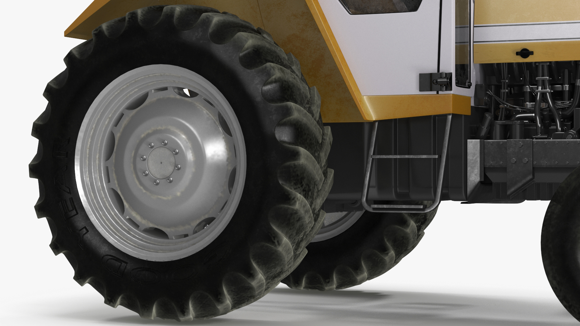 3D Farm Tractor Rigged for Maya model