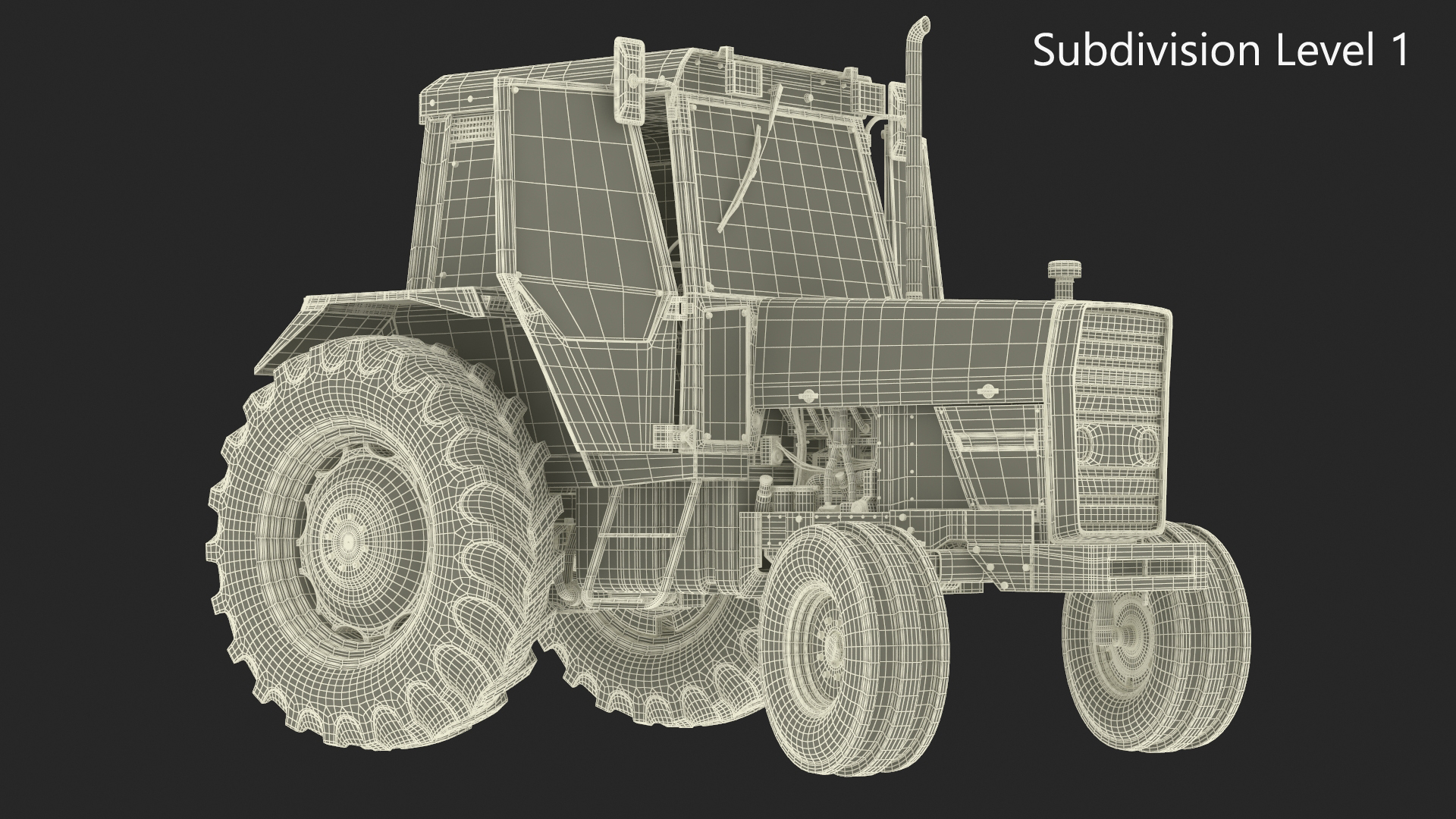 3D Farm Tractor Rigged for Maya model