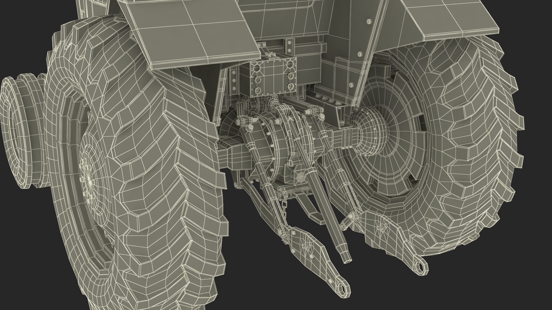 3D Farm Tractor Rigged for Maya model