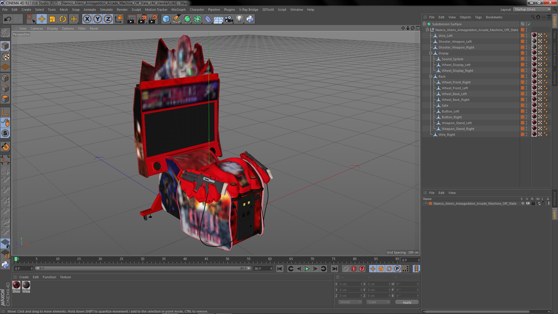 3D Namco Aliens Armageddon Arcade Machine Off State model