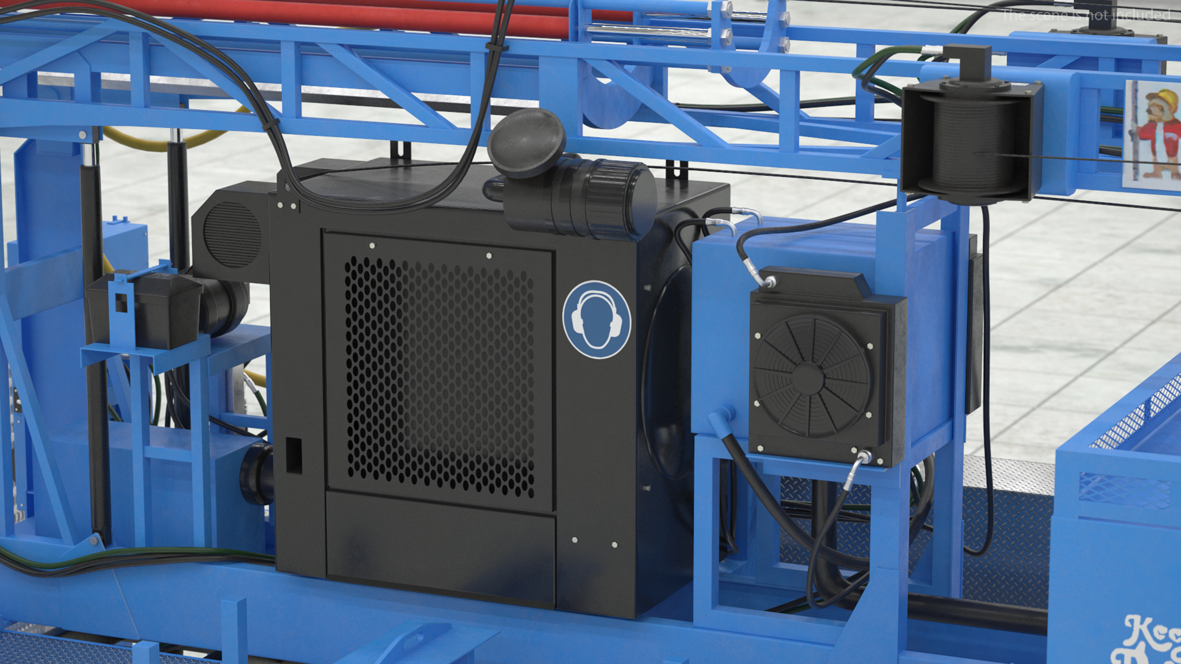 B-51 Mobile Drilling Rig Blue 3D model