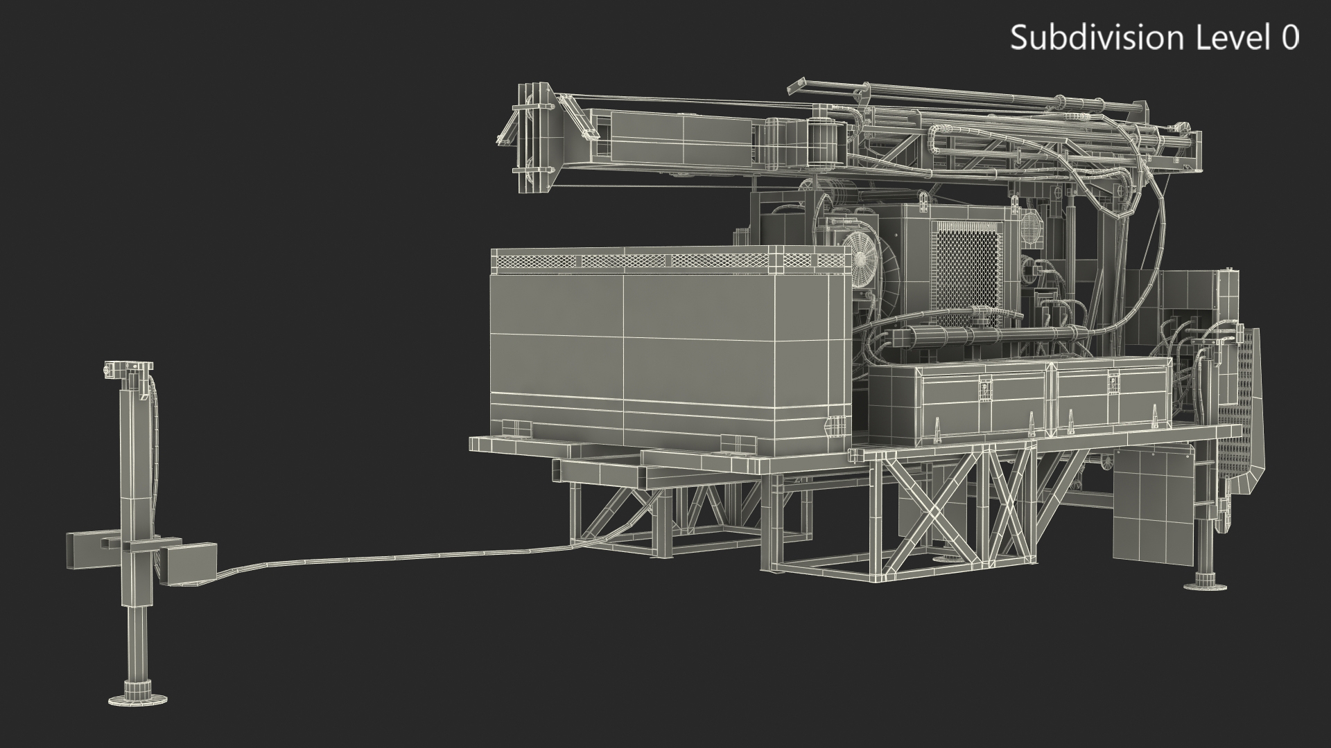 B-51 Mobile Drilling Rig Blue 3D model