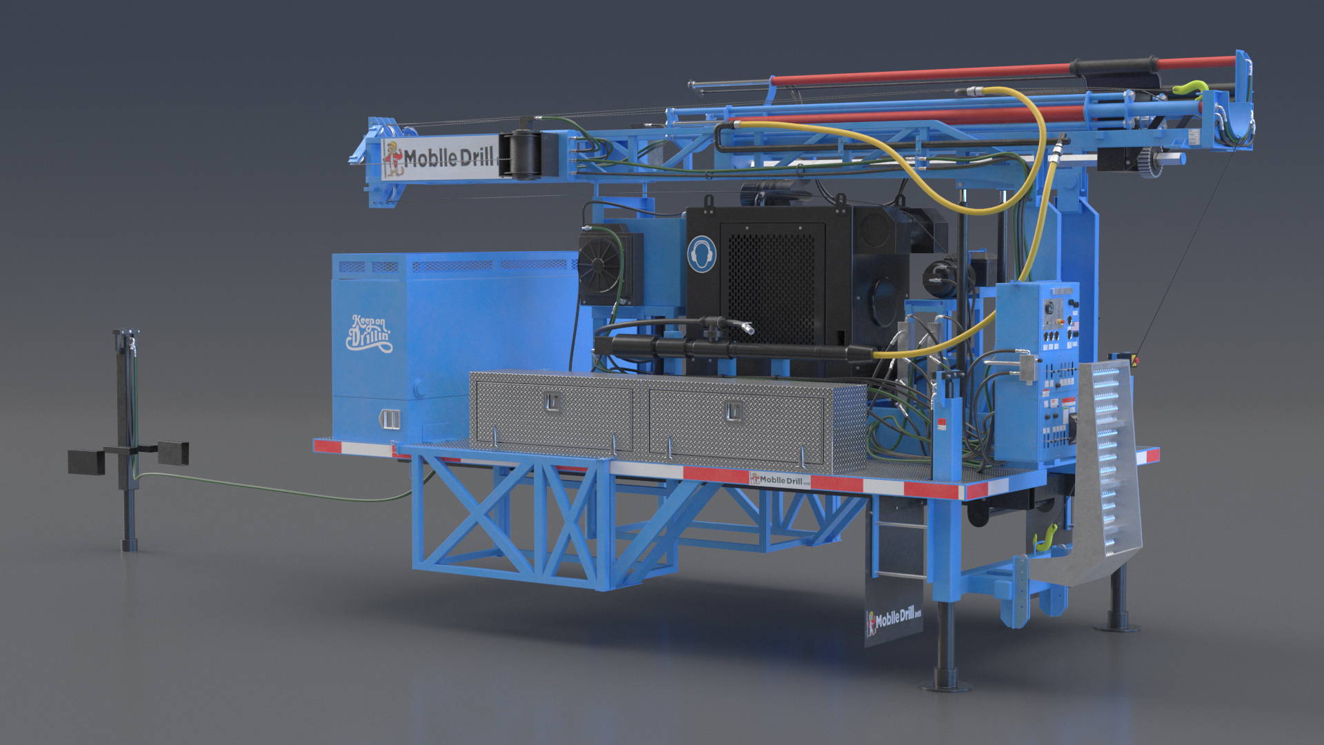 B-51 Mobile Drilling Rig Blue 3D model