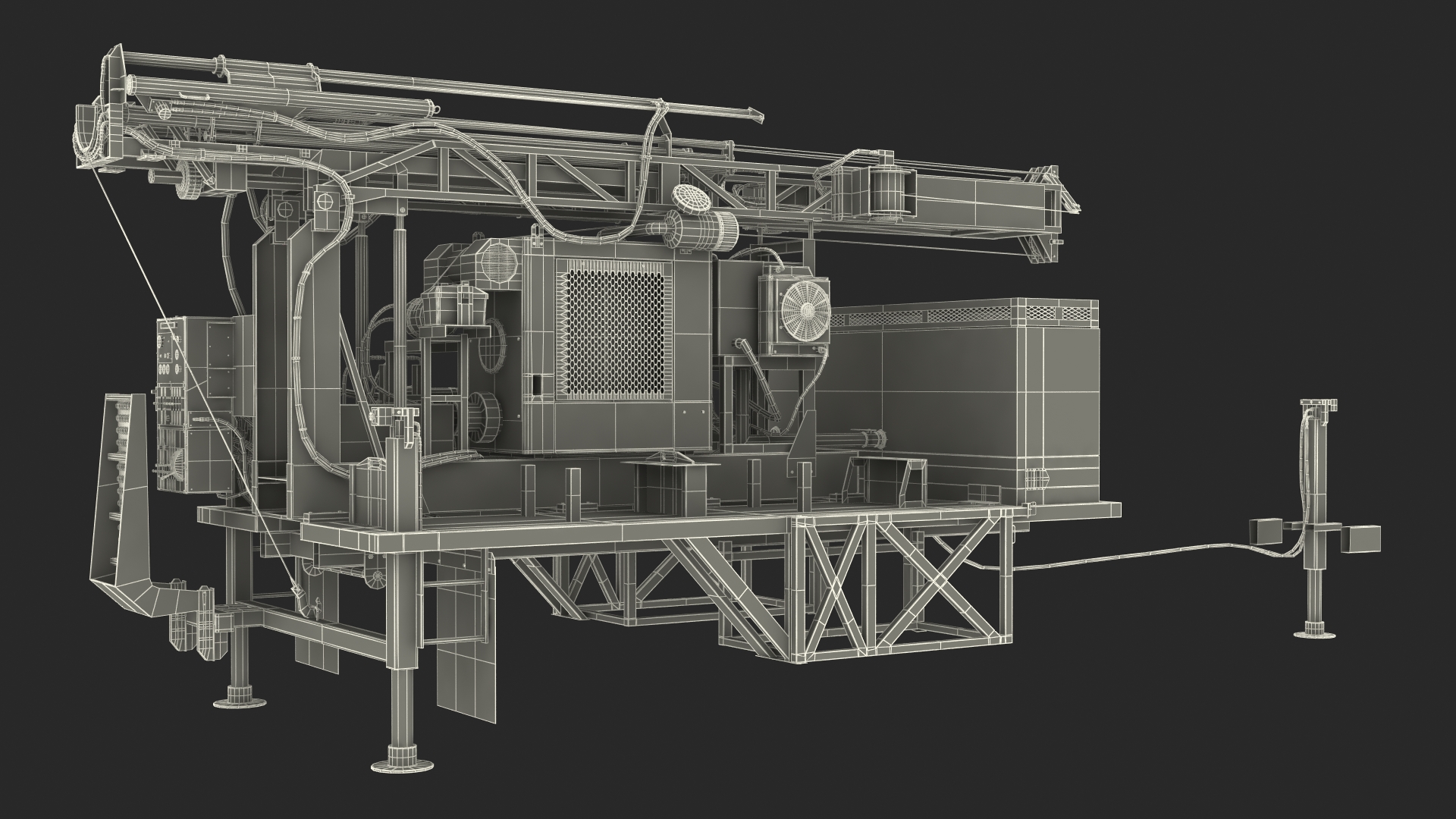 B-51 Mobile Drilling Rig Blue 3D model