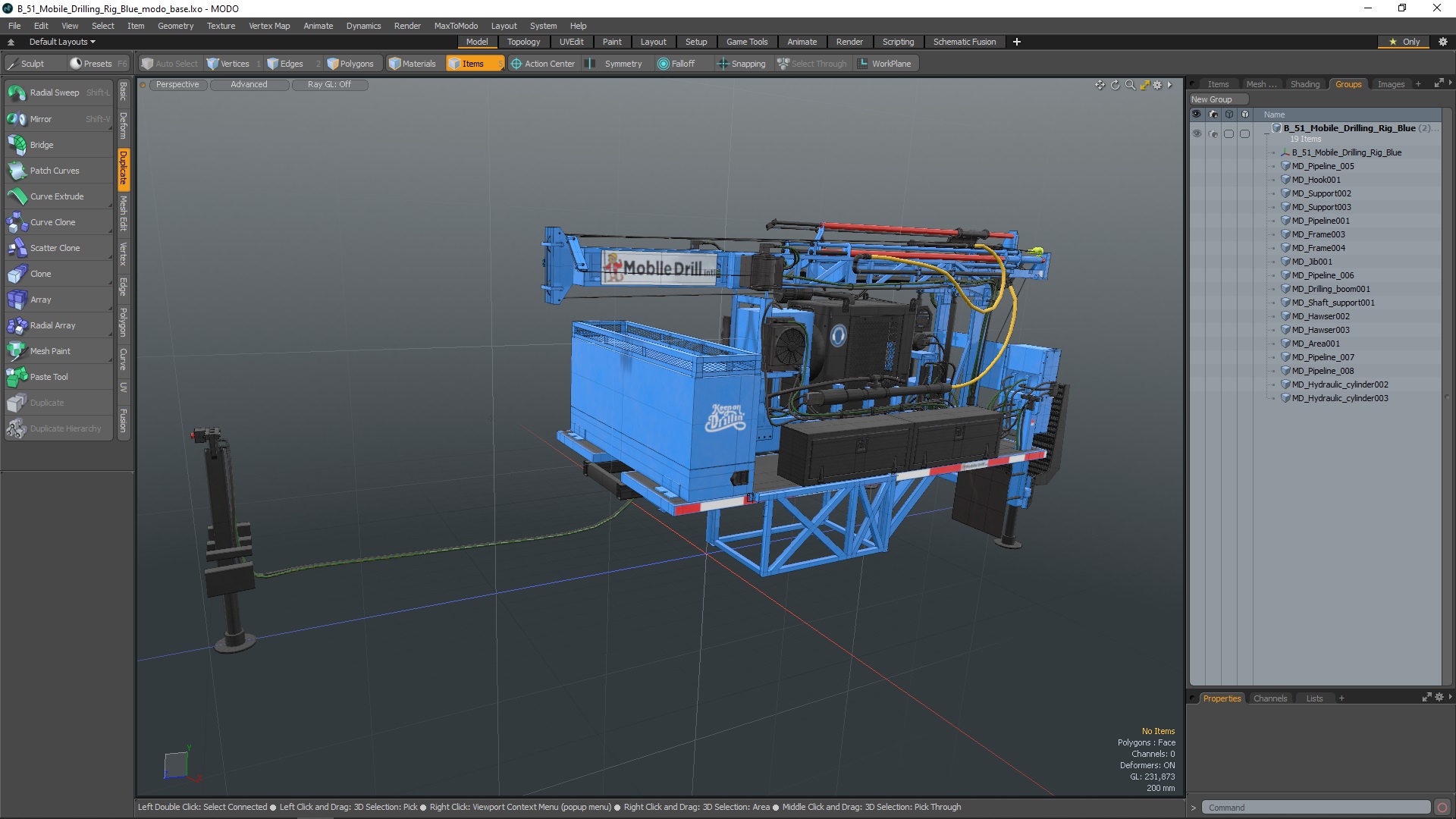 B-51 Mobile Drilling Rig Blue 3D model