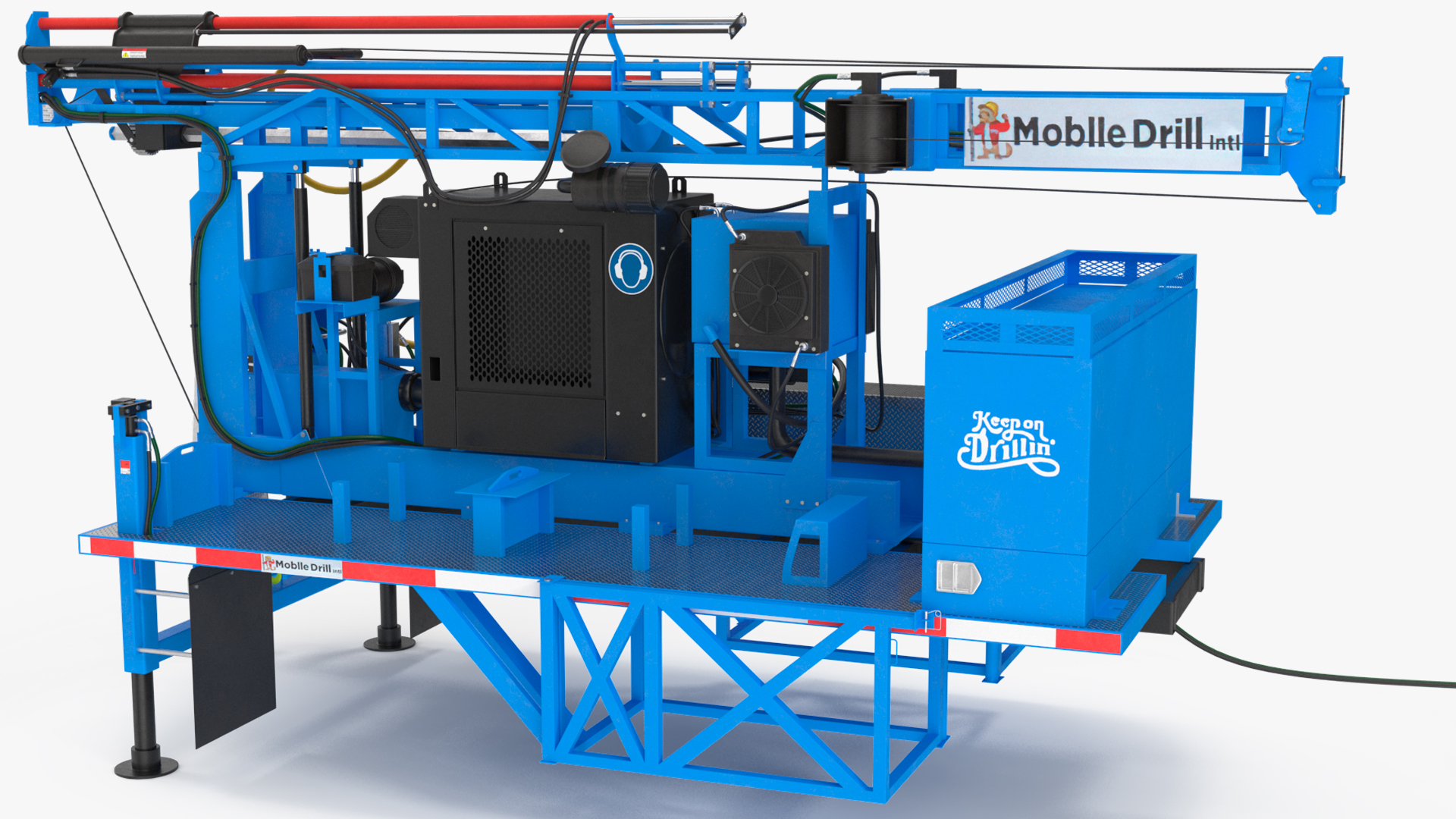 B-51 Mobile Drilling Rig Blue 3D model