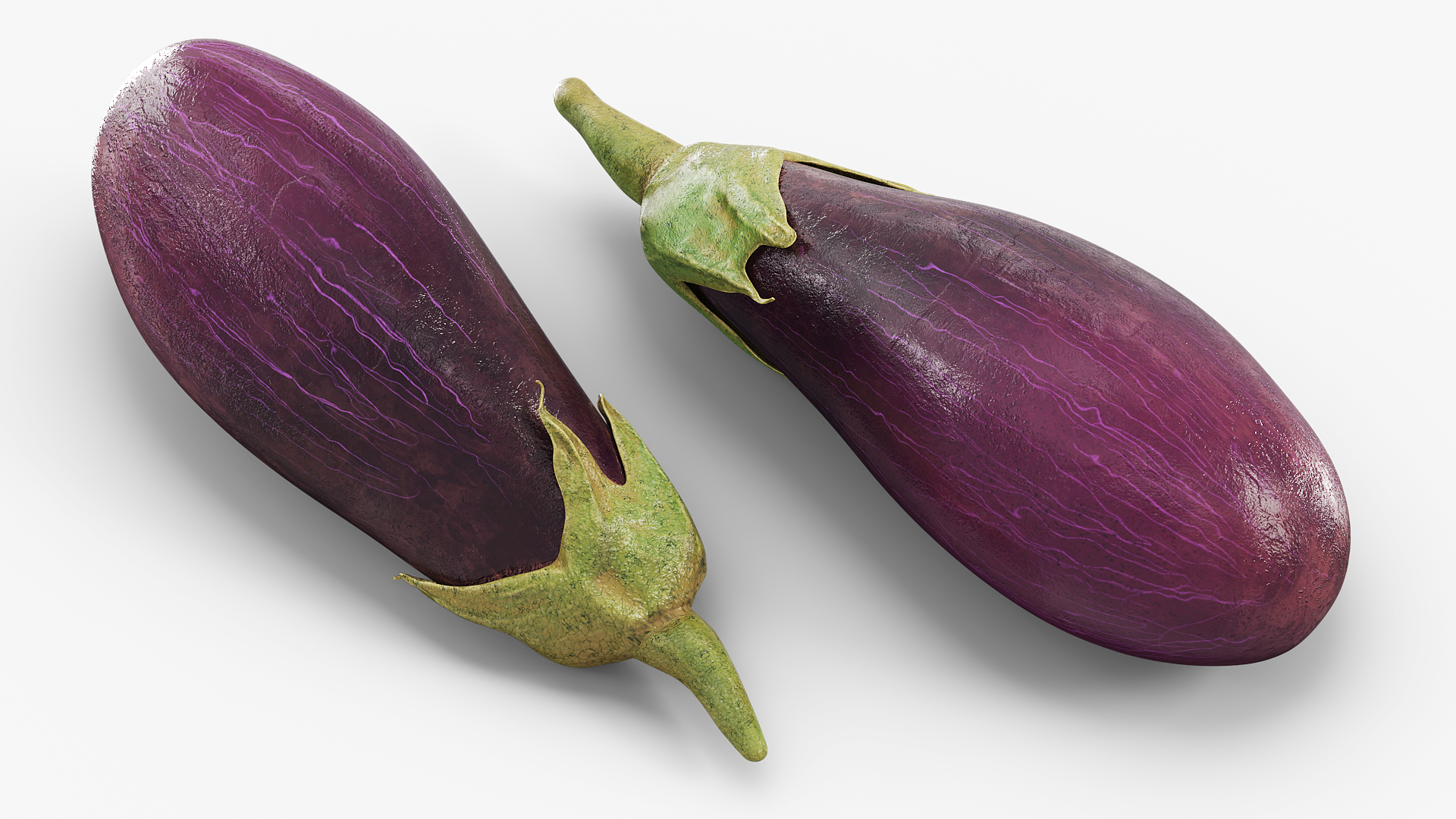 Eggplants with Green Calyx Purple