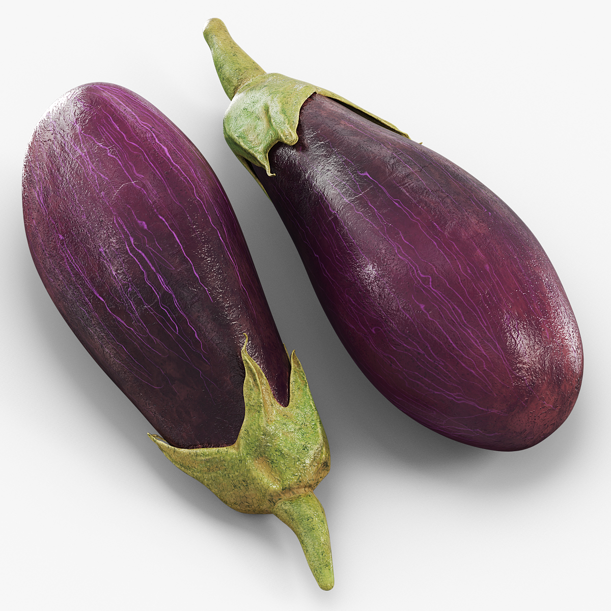 Eggplants with Green Calyx Purple