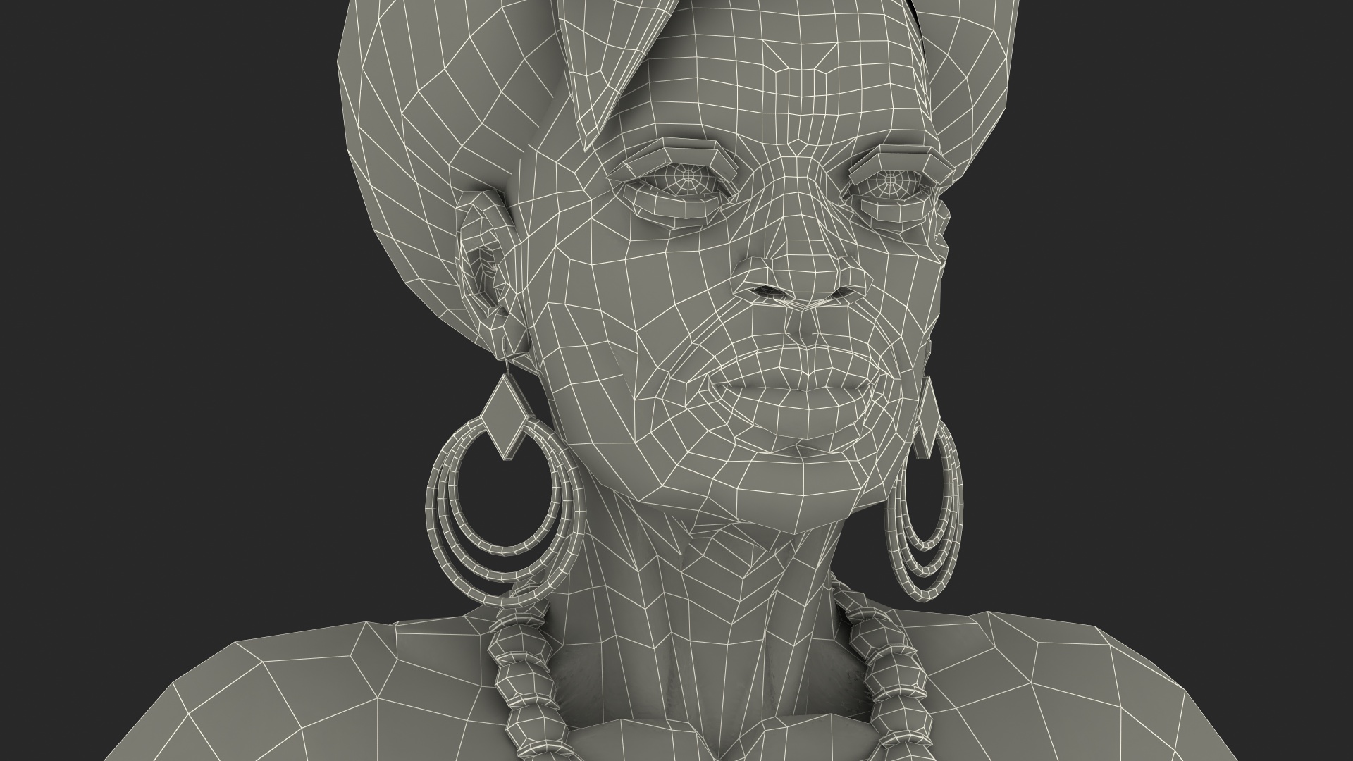 African Woman Wearing Traditional Clothes Rigged for Maya 3D