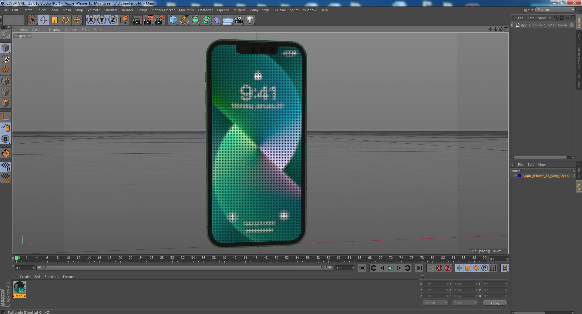 3D Apple iPhone 13 Mini Green
