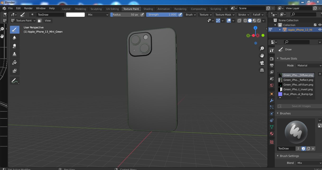 3D Apple iPhone 13 Mini Green