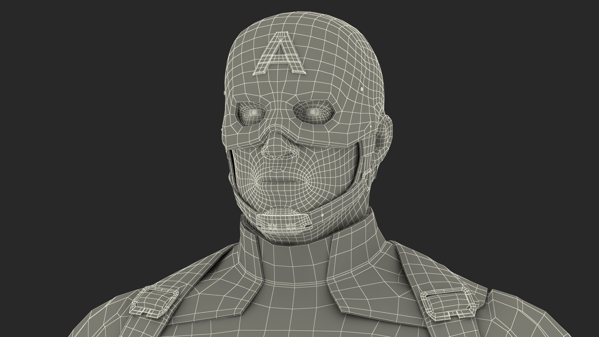 3D Character Captain America in Shabby Suit Rigged for Maya
