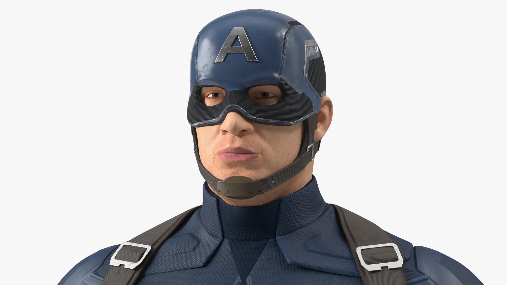 3D Character Captain America in Shabby Suit Rigged for Maya