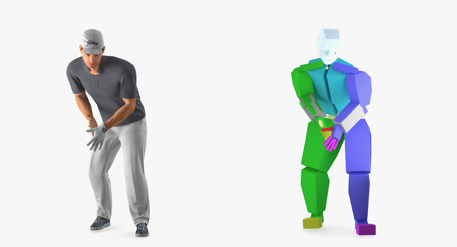 3D Golf Player Rigged model