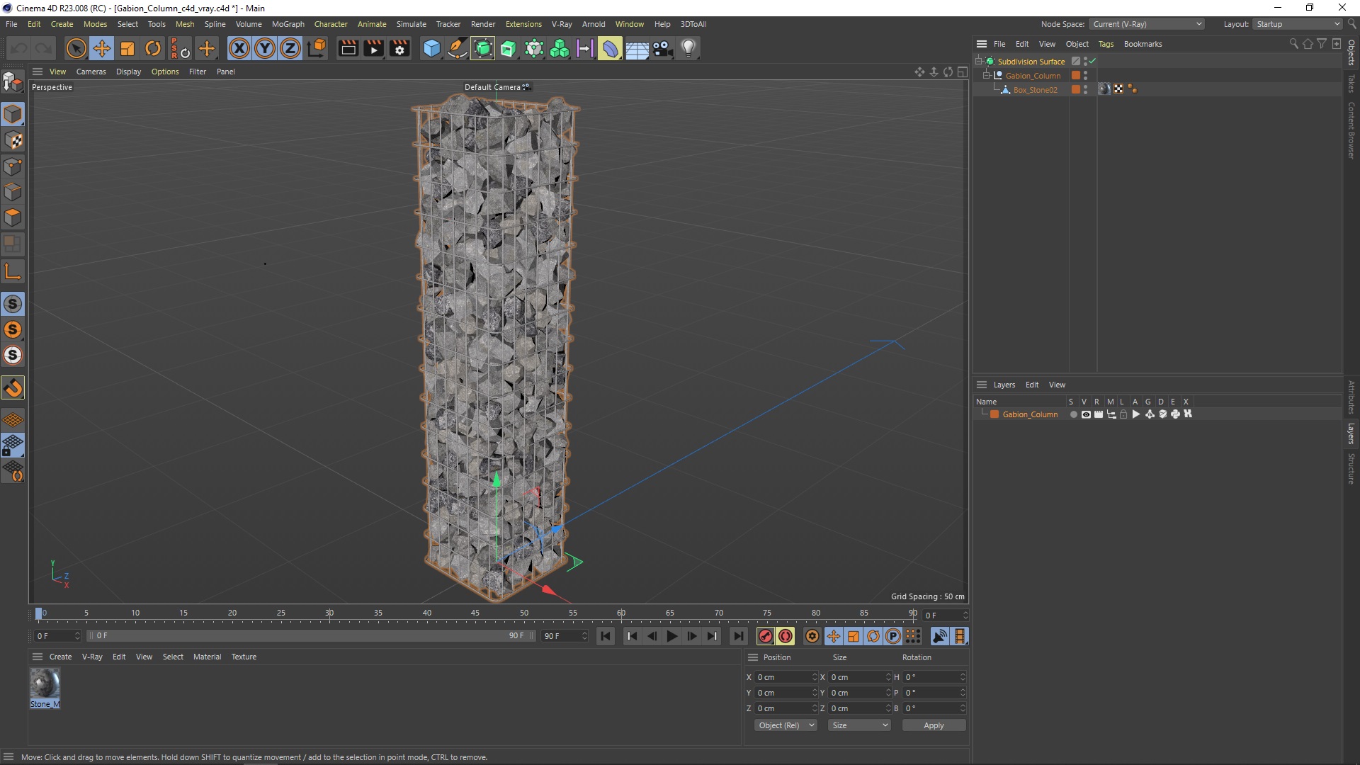 3D Gabion Column model