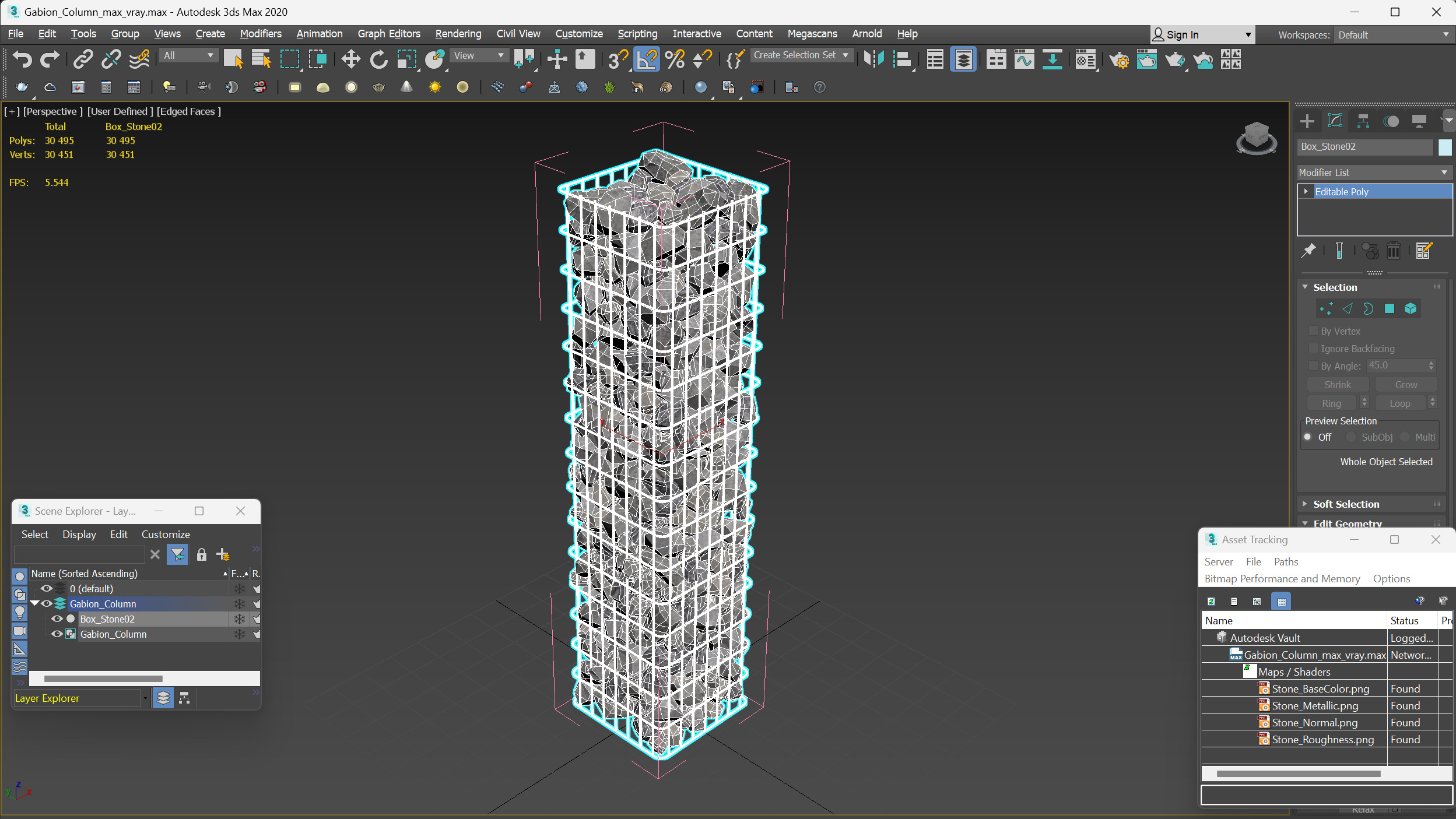 3D Gabion Column model