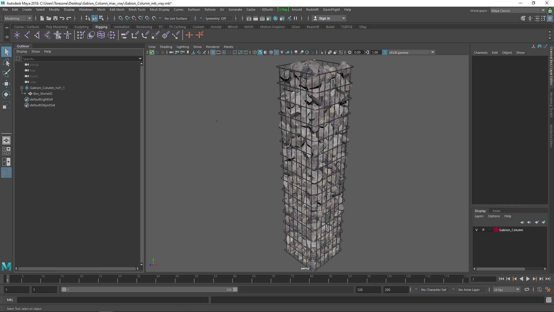 3D Gabion Column model