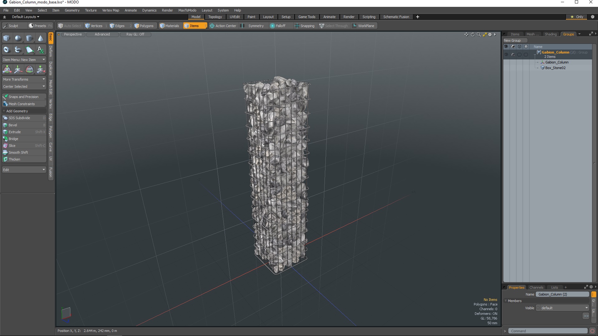 3D Gabion Column model