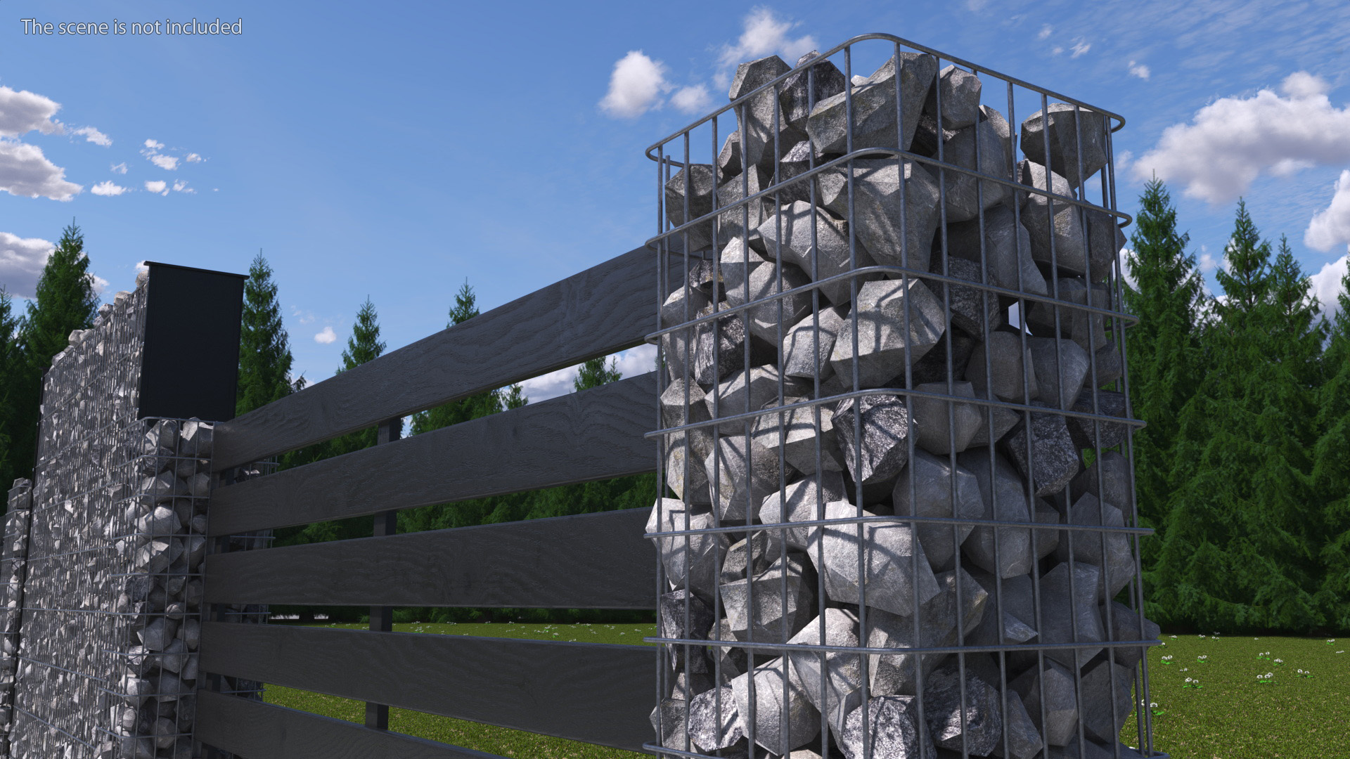 3D Gabion Column model