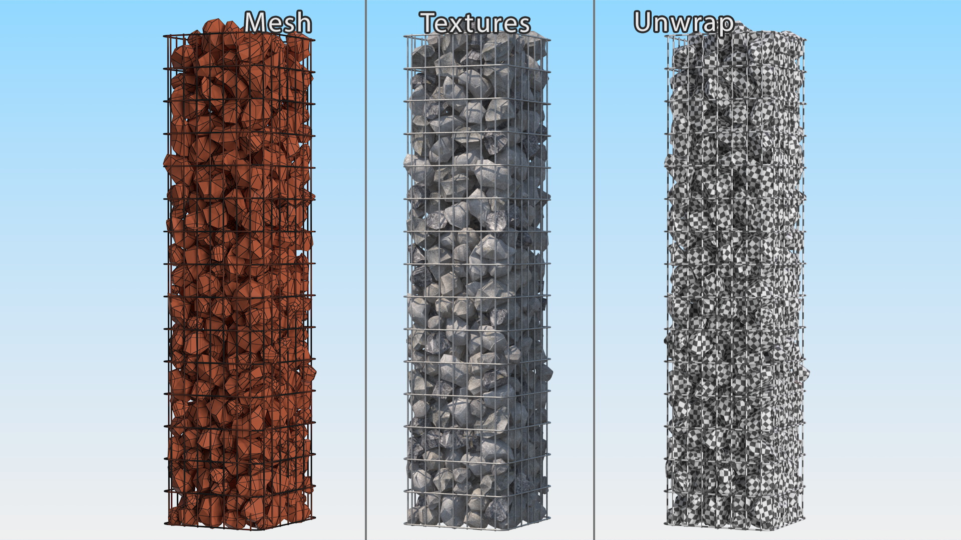 3D Gabion Column model