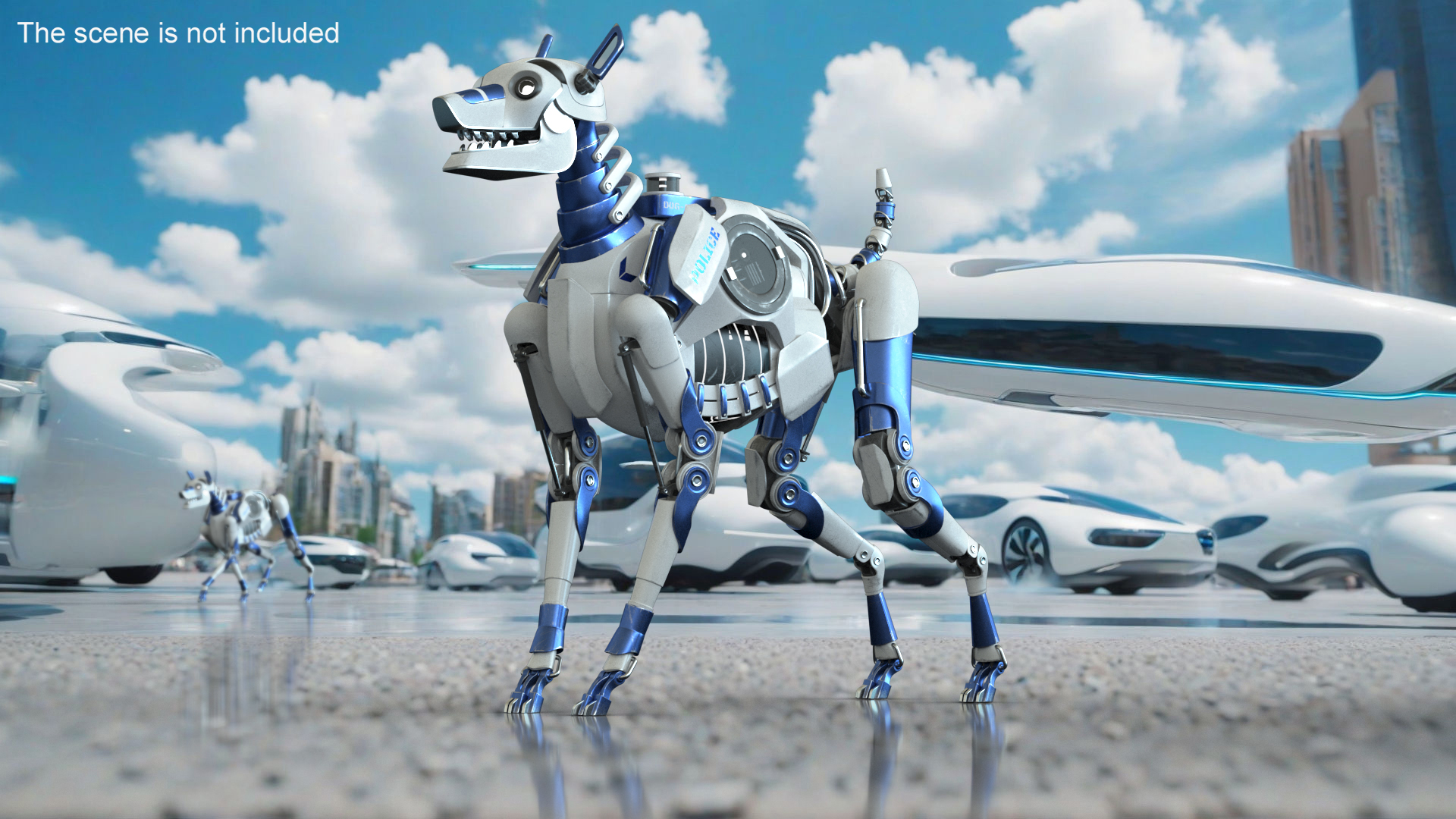 Futuristic Police Robot Dog 3D