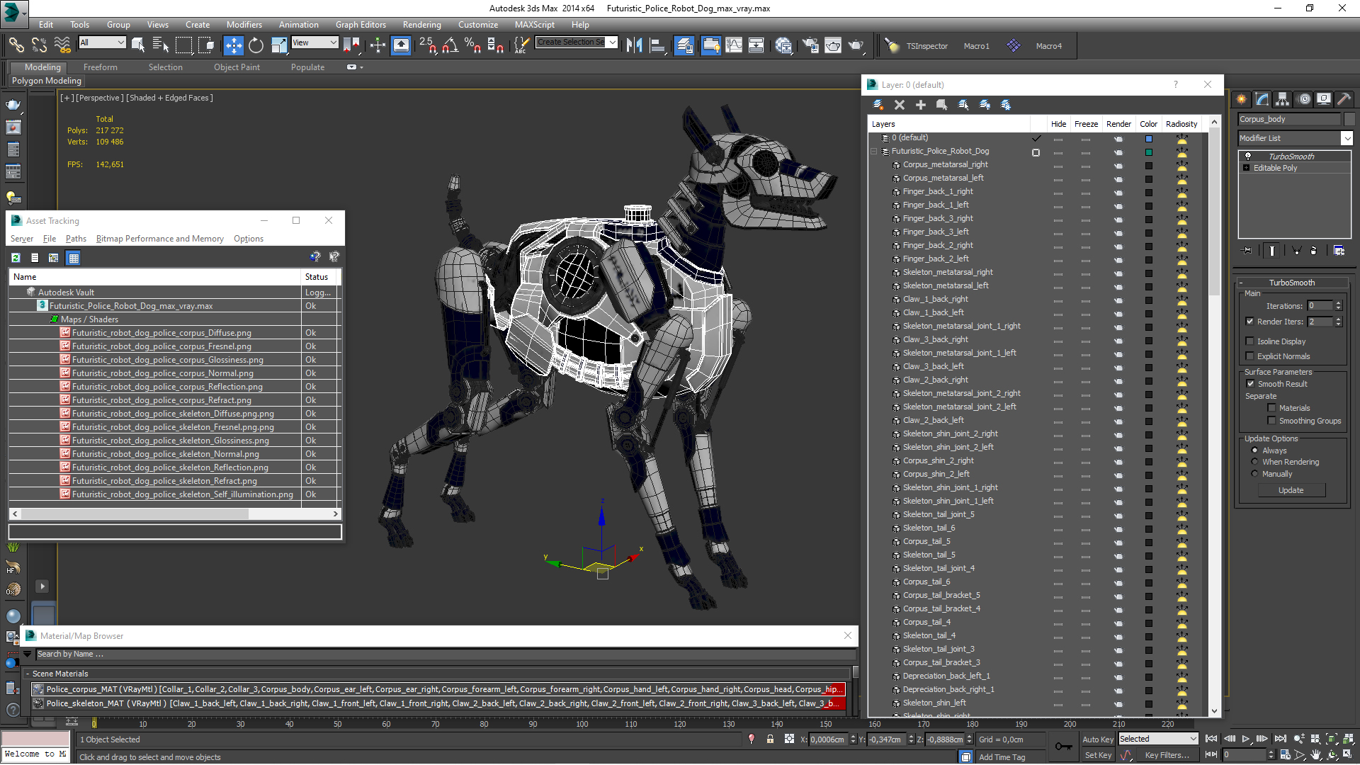 Futuristic Police Robot Dog 3D