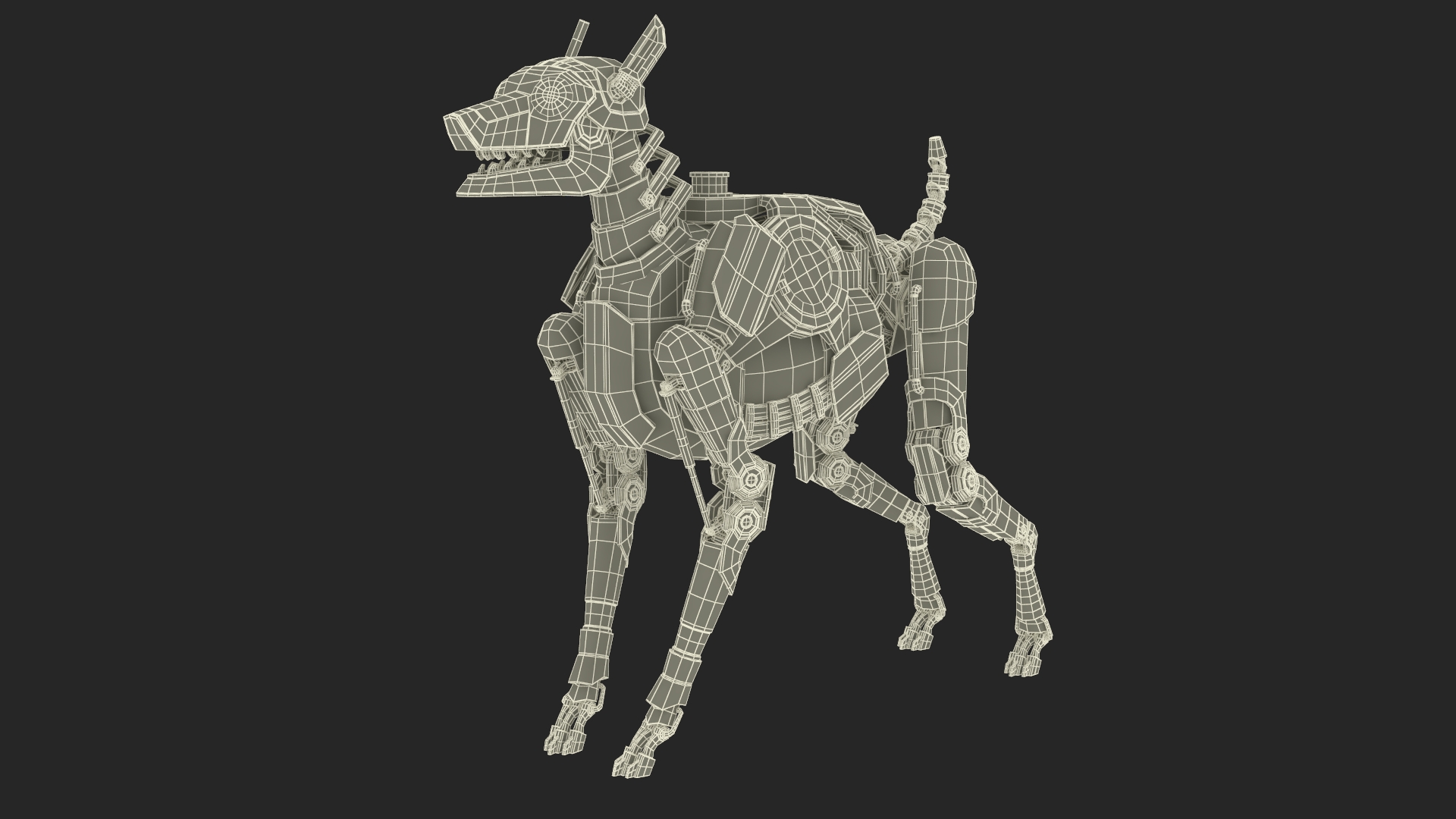 Futuristic Police Robot Dog 3D