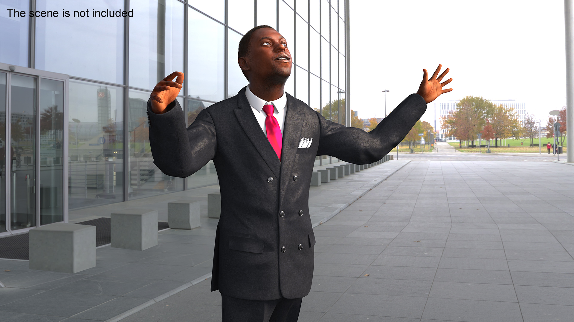 3D Handsome African American Businessman Rigged for Cinema 4D model