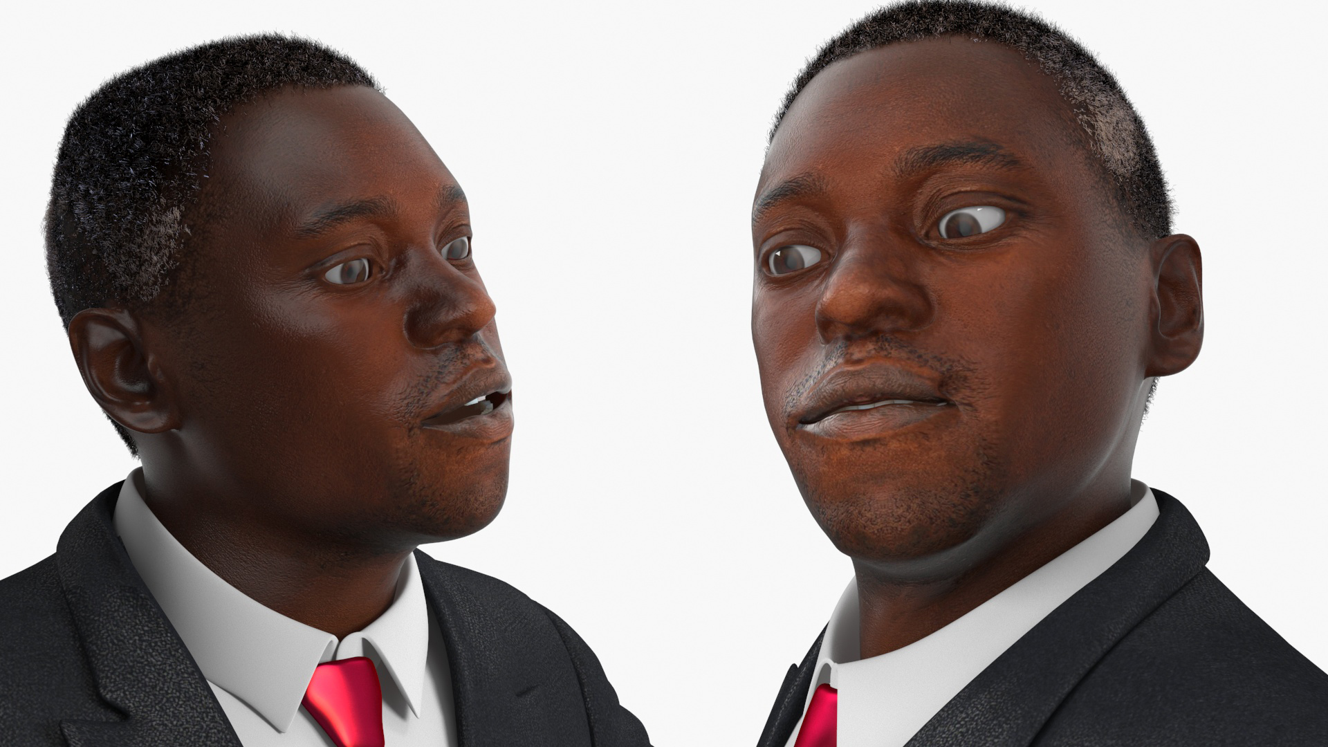 3D Handsome African American Businessman Rigged for Cinema 4D model